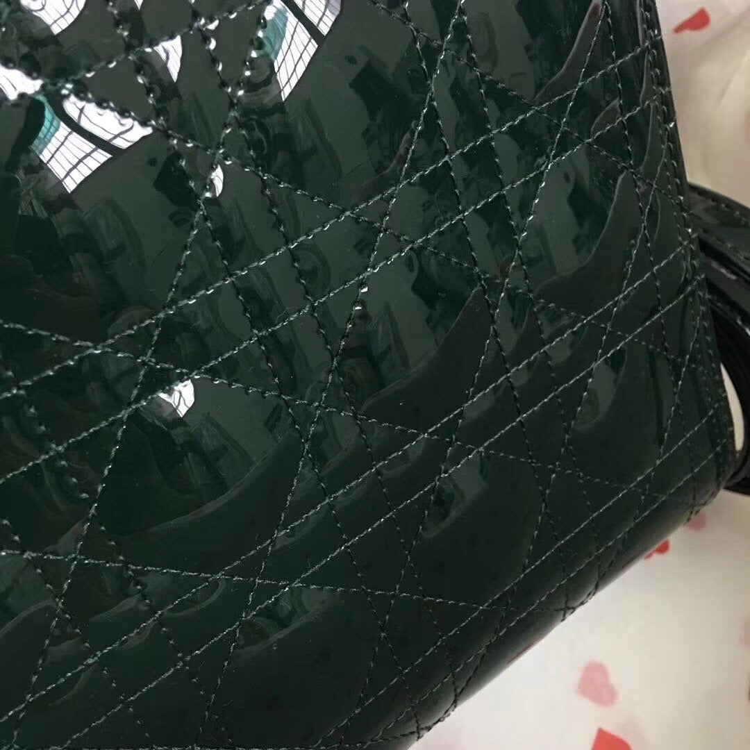 [TOP] Christian Dior Lady Christian Dior Bag Patent Cannage Medium - Dark Green SHW