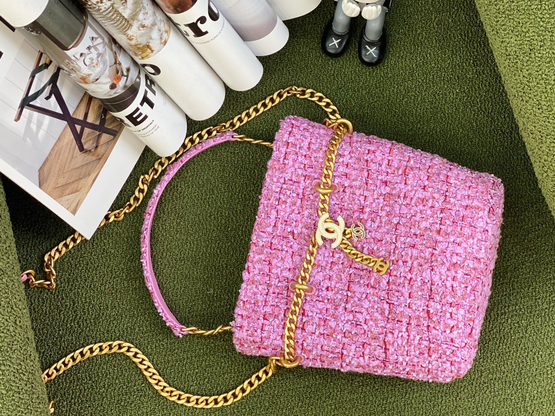 [TOP] CHANEL Bucket Tweed Bag  2022 - Purple