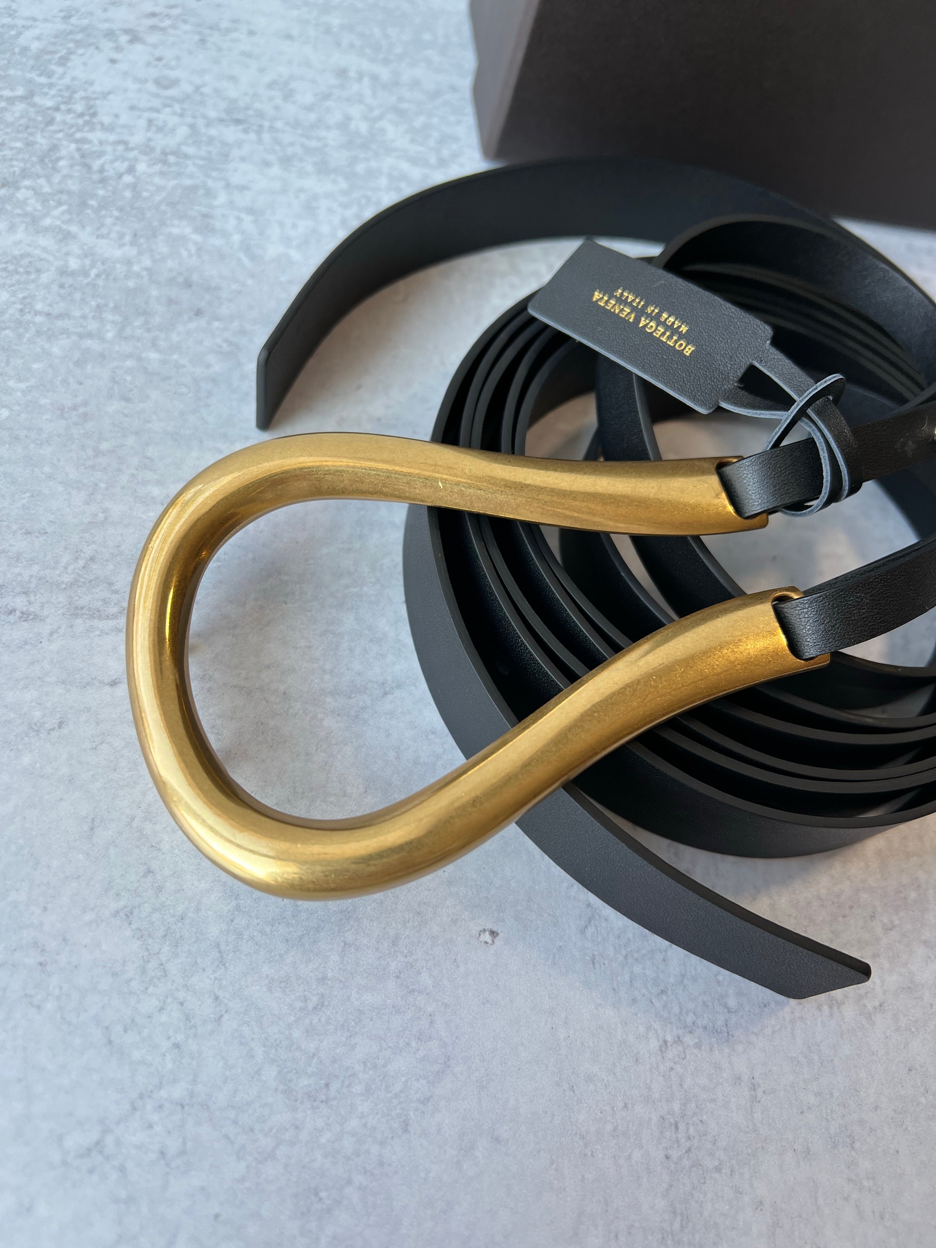 [TOP] Bottega Veneta BV  Horsebit Belt - Black