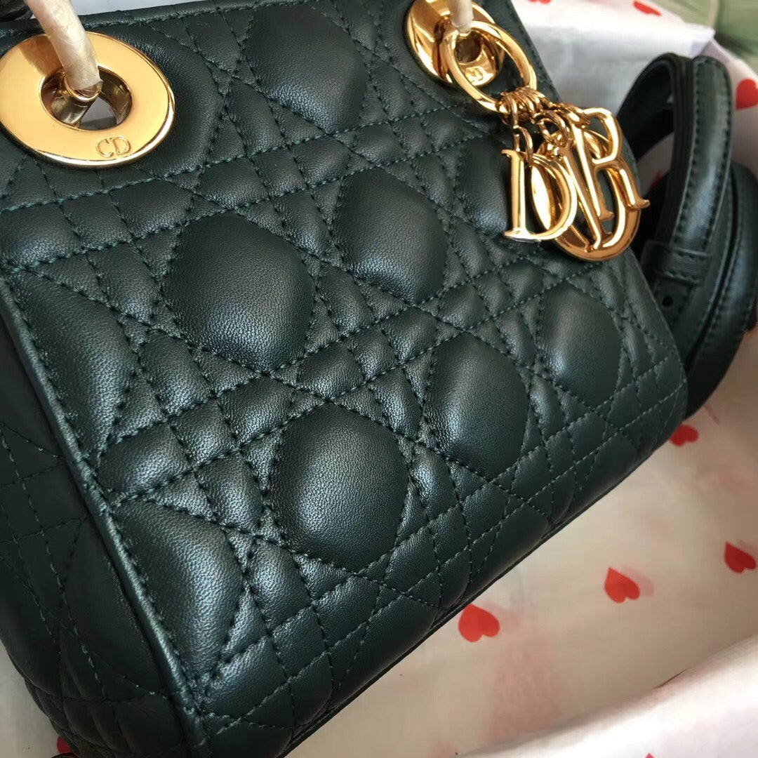 [TOP] Christian Dior Lady Christian Dior Bag Mini - Dark Green