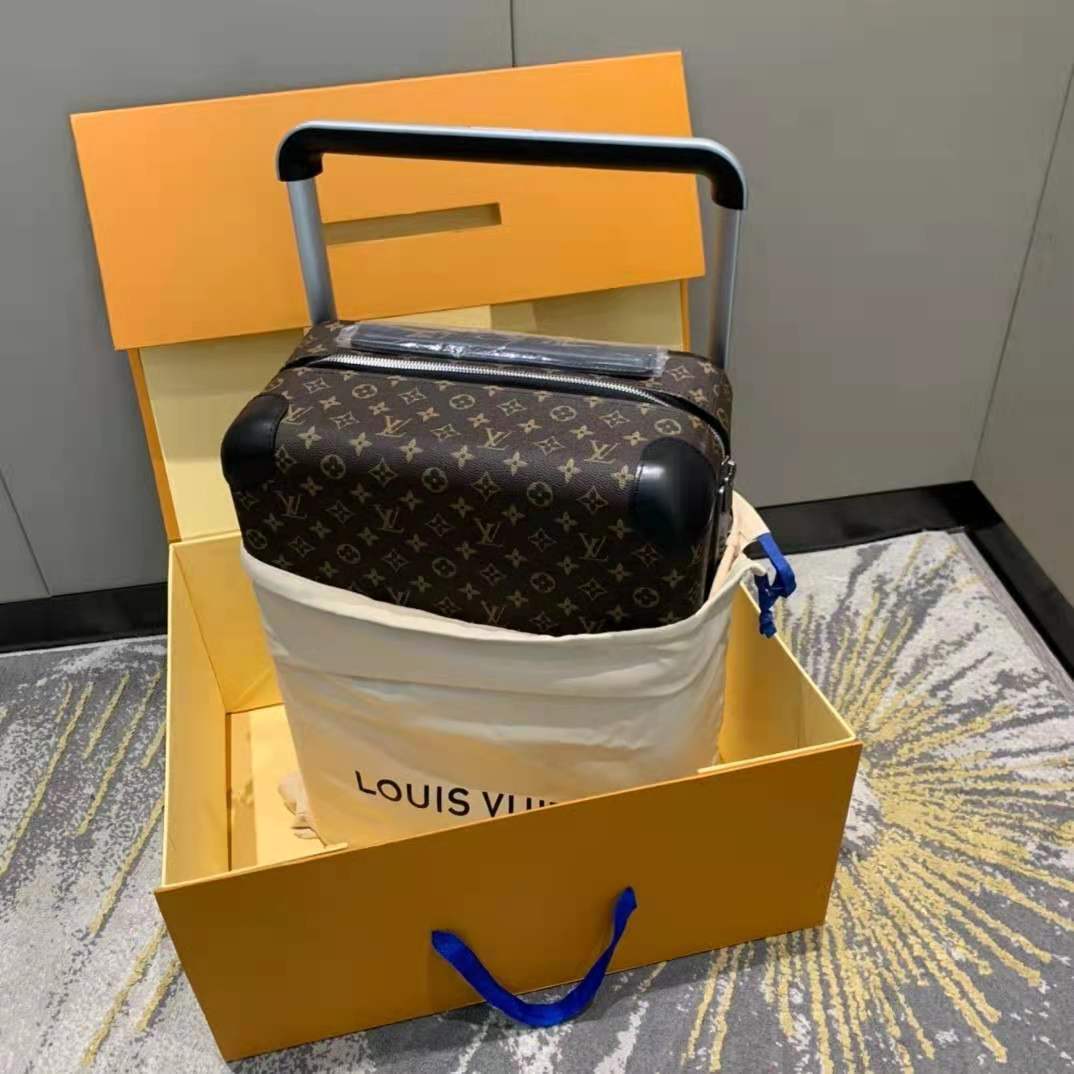 [TOP] Louis Vuitton LV Monogram 55  4 Wheeled Rolling Cary On Luggage - Black