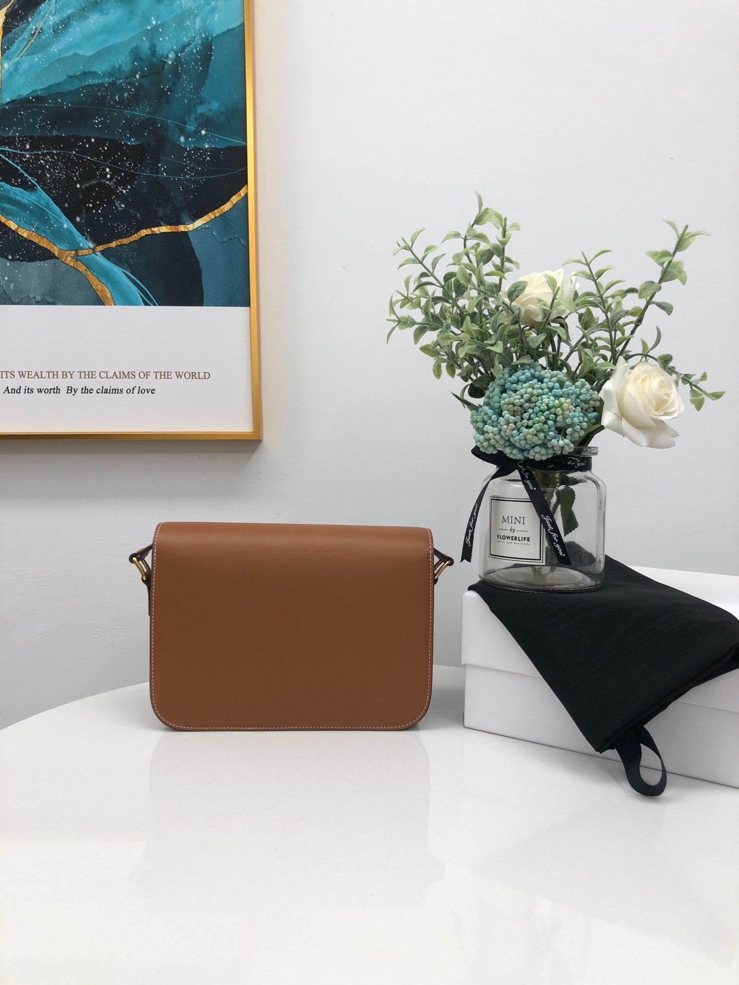 [TOP] CELINE Triomphe Medium Calfskin Bag - Brown