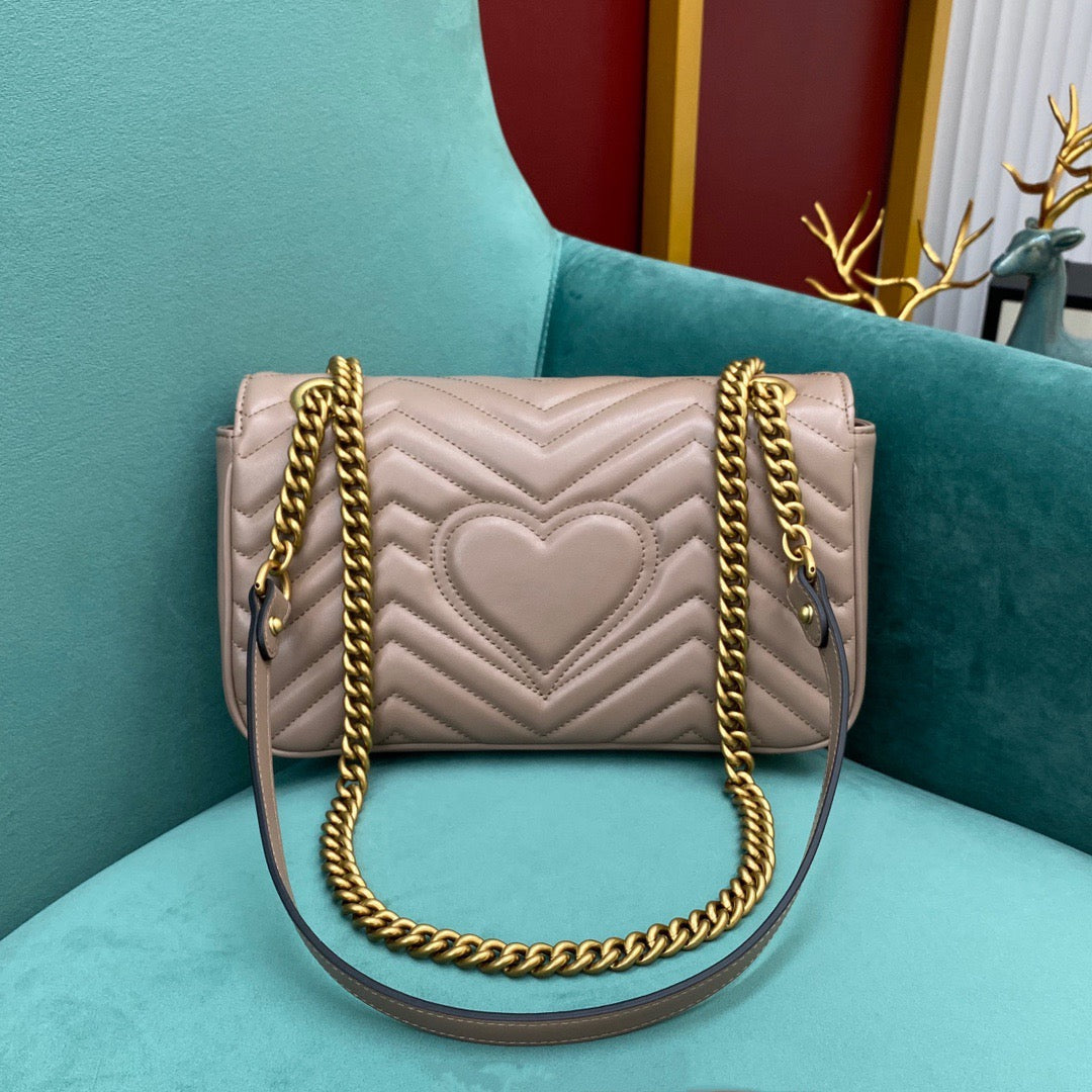 [TOP] GUCCI GG Marmont Bag Matelasse Mini 22cm - Dusty Rose