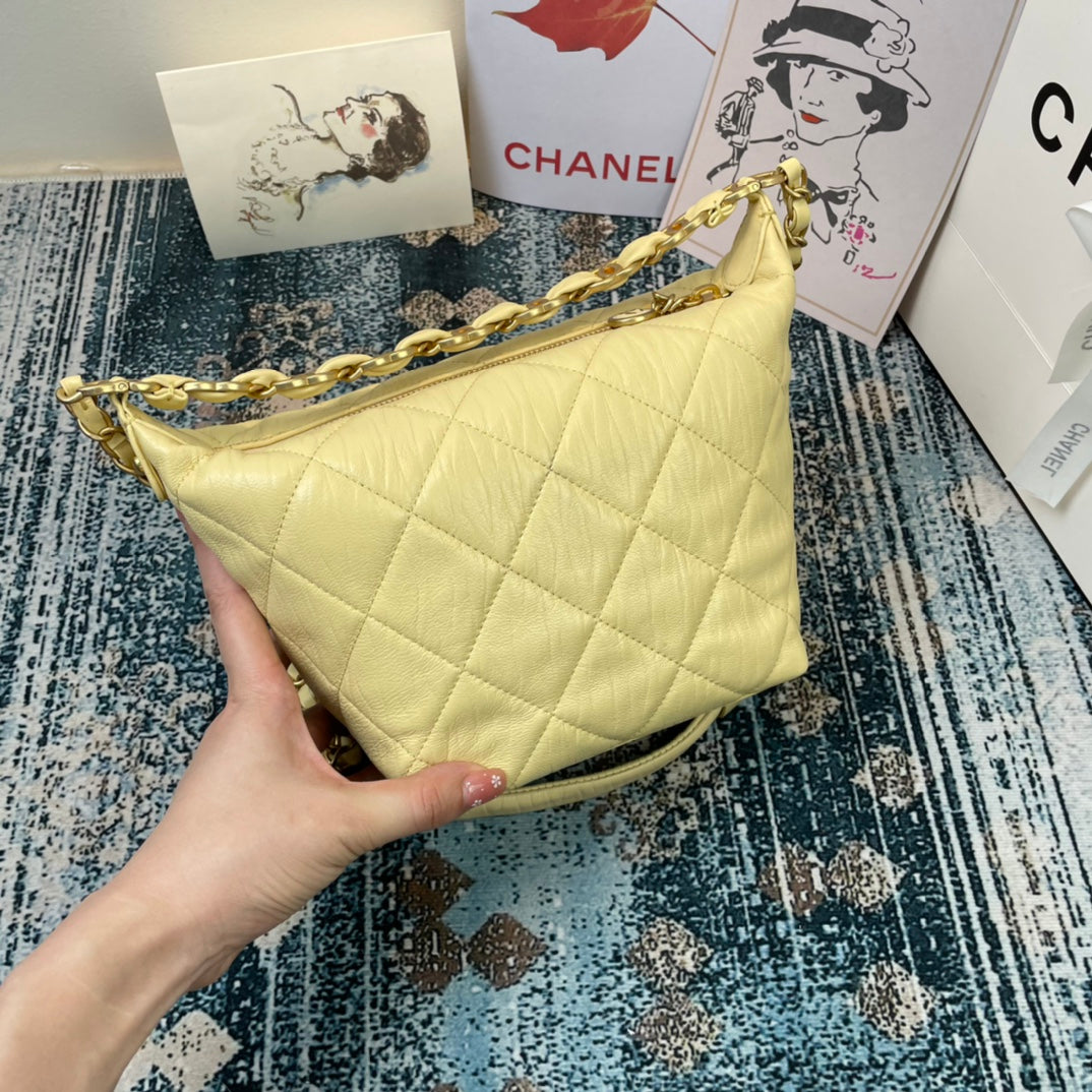 [TOP] CHANEL Hobo Bag Small - Yellow