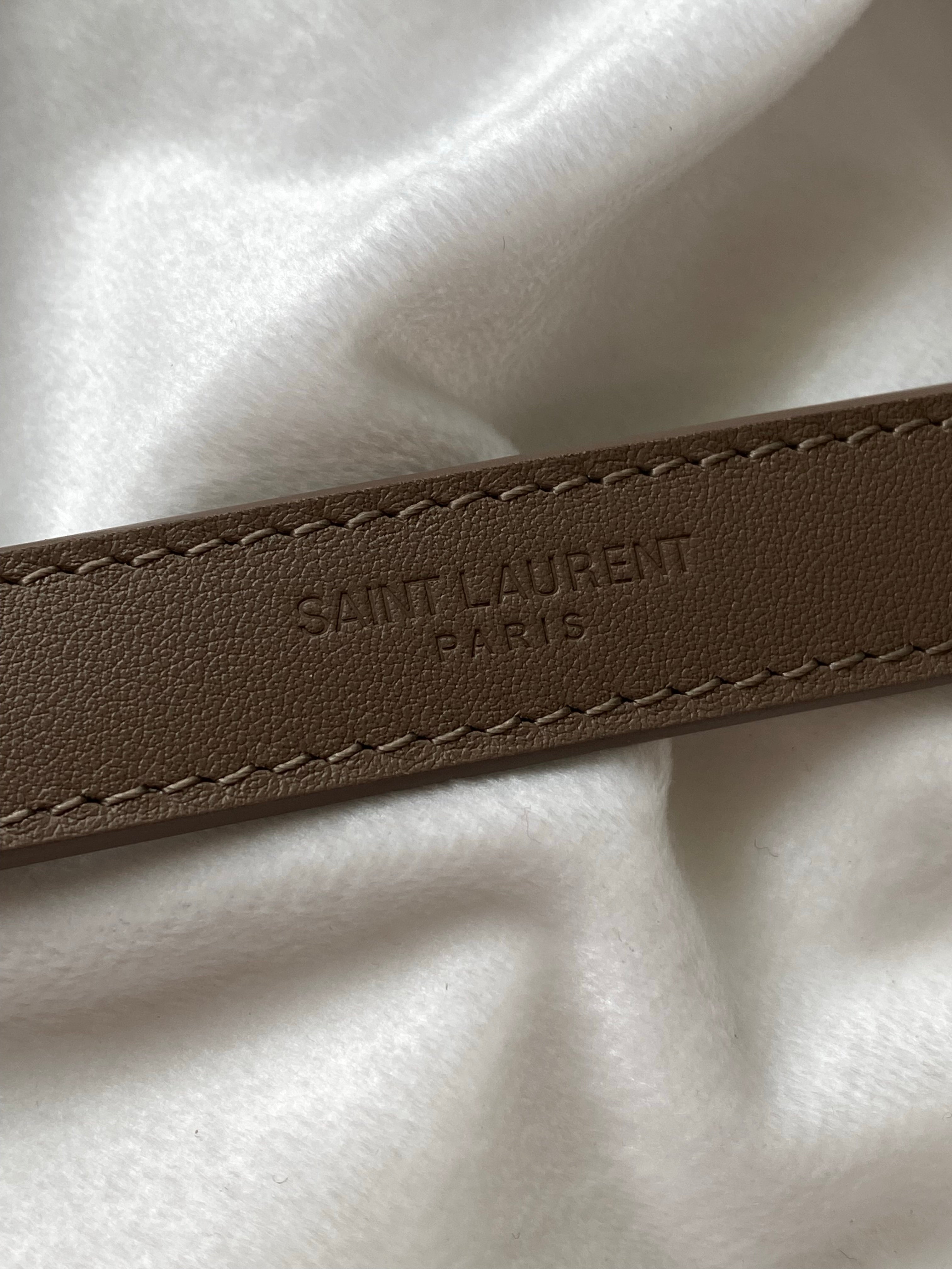 [TOP] Yves Saint Laurent YSL College Quilted Canvas Bag - Natural Taupe