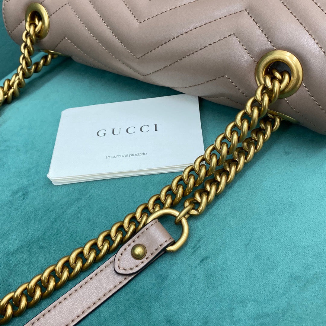 [TOP] GUCCI GG Marmont Bag Matelasse Mini 22cm - Dusty Rose