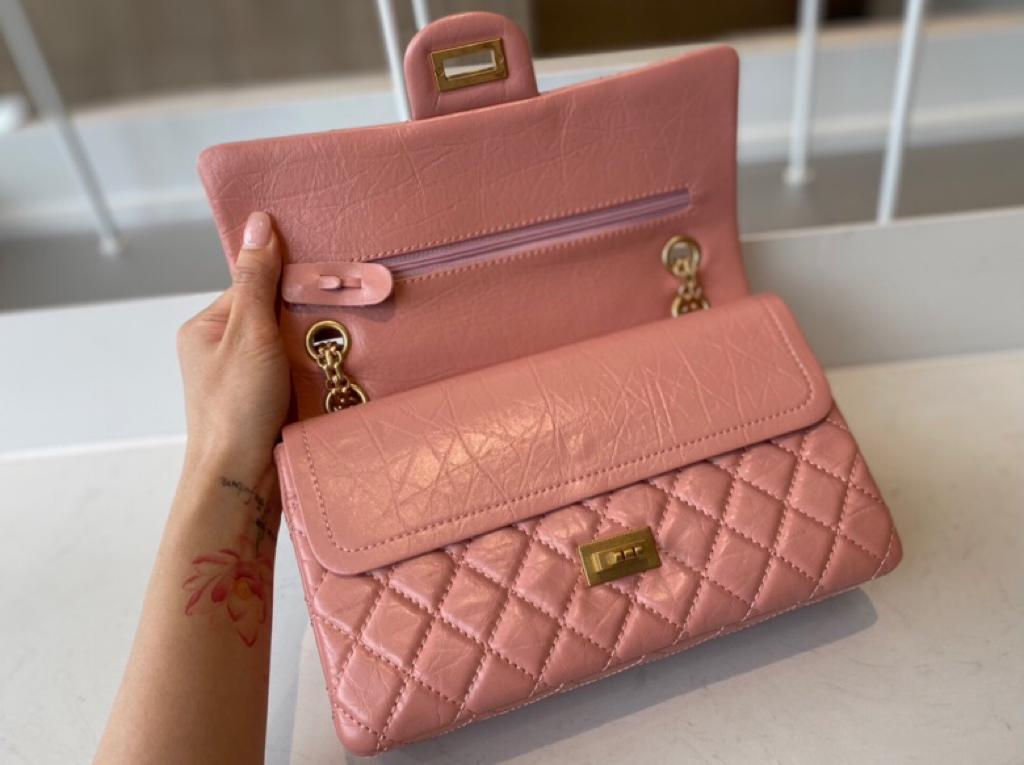 [TOP] CHANEL 2.55 Reissue Flap Bag Medium 24cm - Salmon Pink &GHW