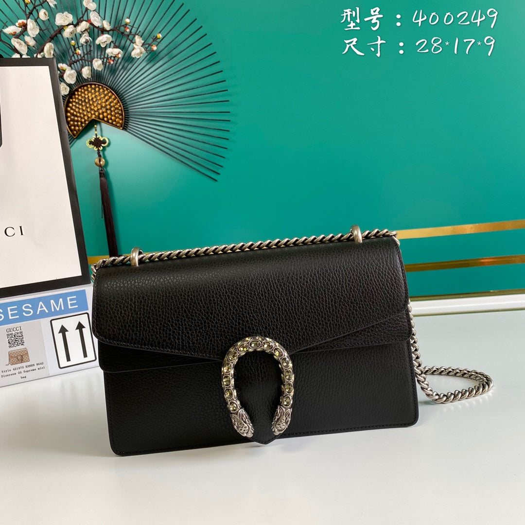 [TOP] GUCCI Dionysus Crystal-embellished Shoulder Bag Small - Black