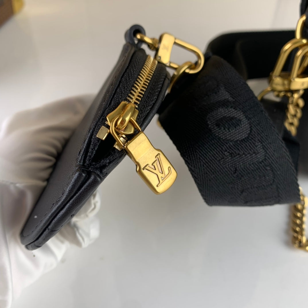 [TOP] Louis Vuitton LV L*V Multi Pochette Small New Wave 21X12X3cm- Black