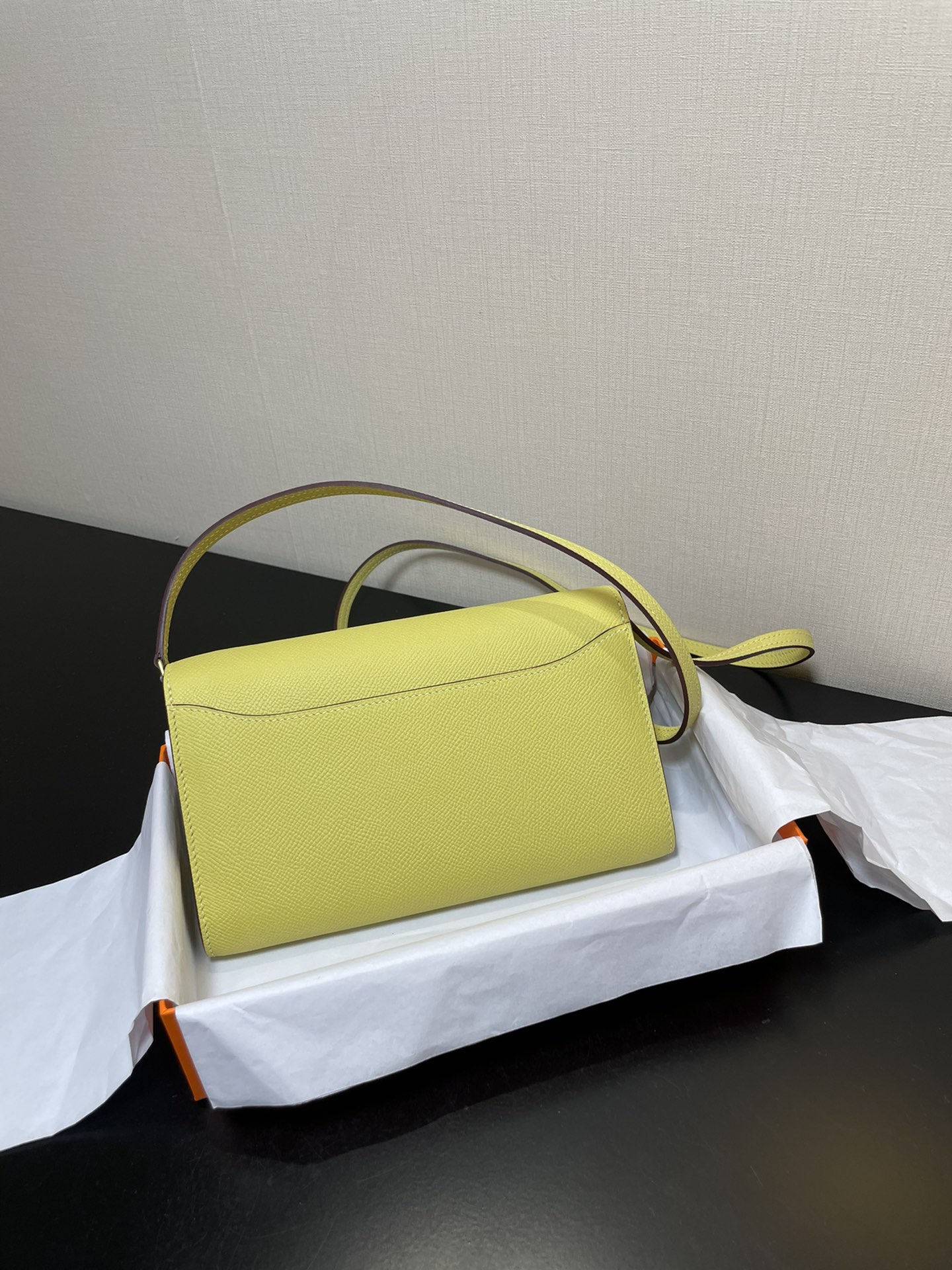 [TOP] HERMES Epsom Constance Long Wallet - Yellow & GHW