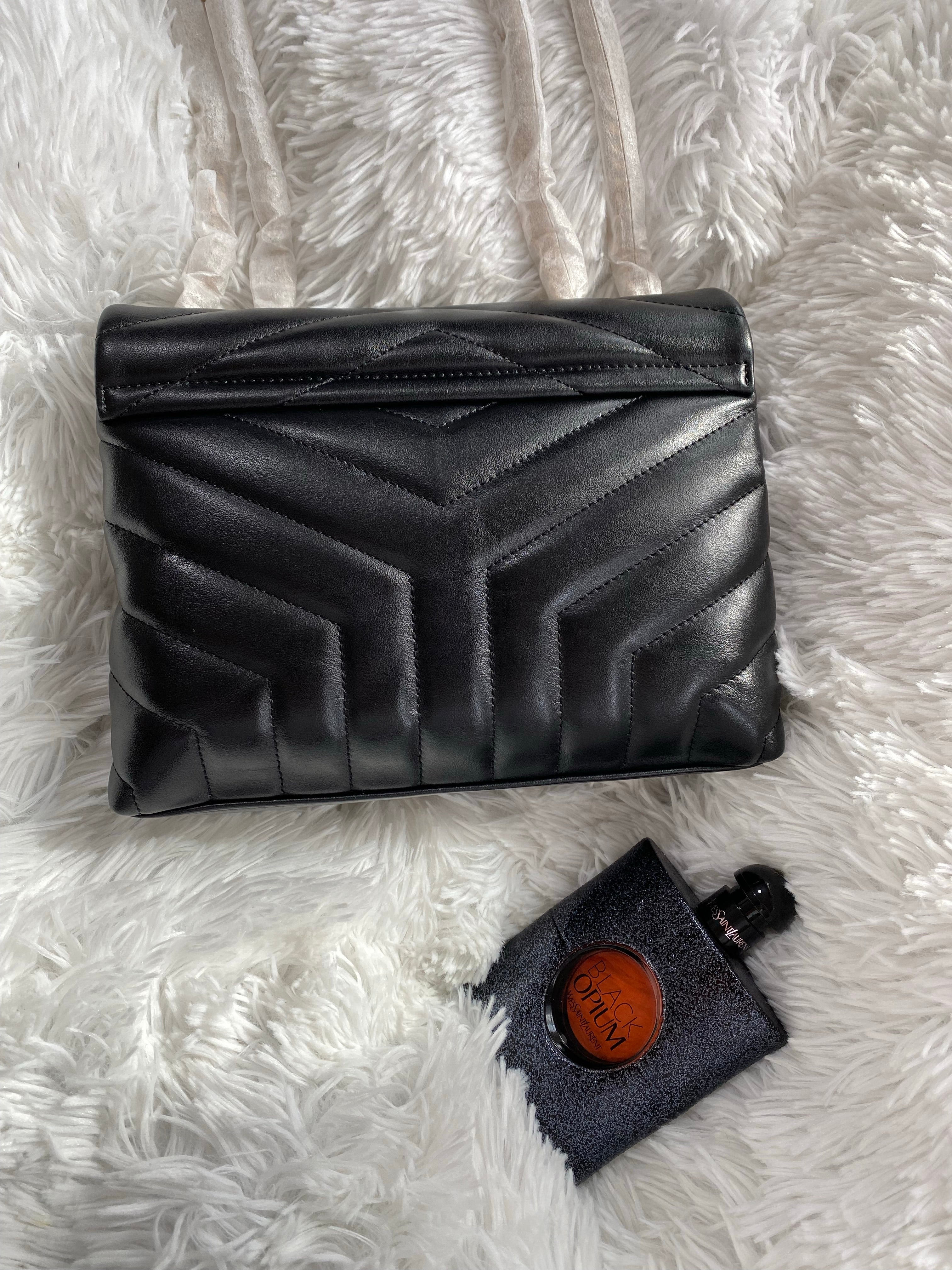 [TOP] Yves Saint Laurent YSL LouLou Medium Bag 25cm - Black With GHW