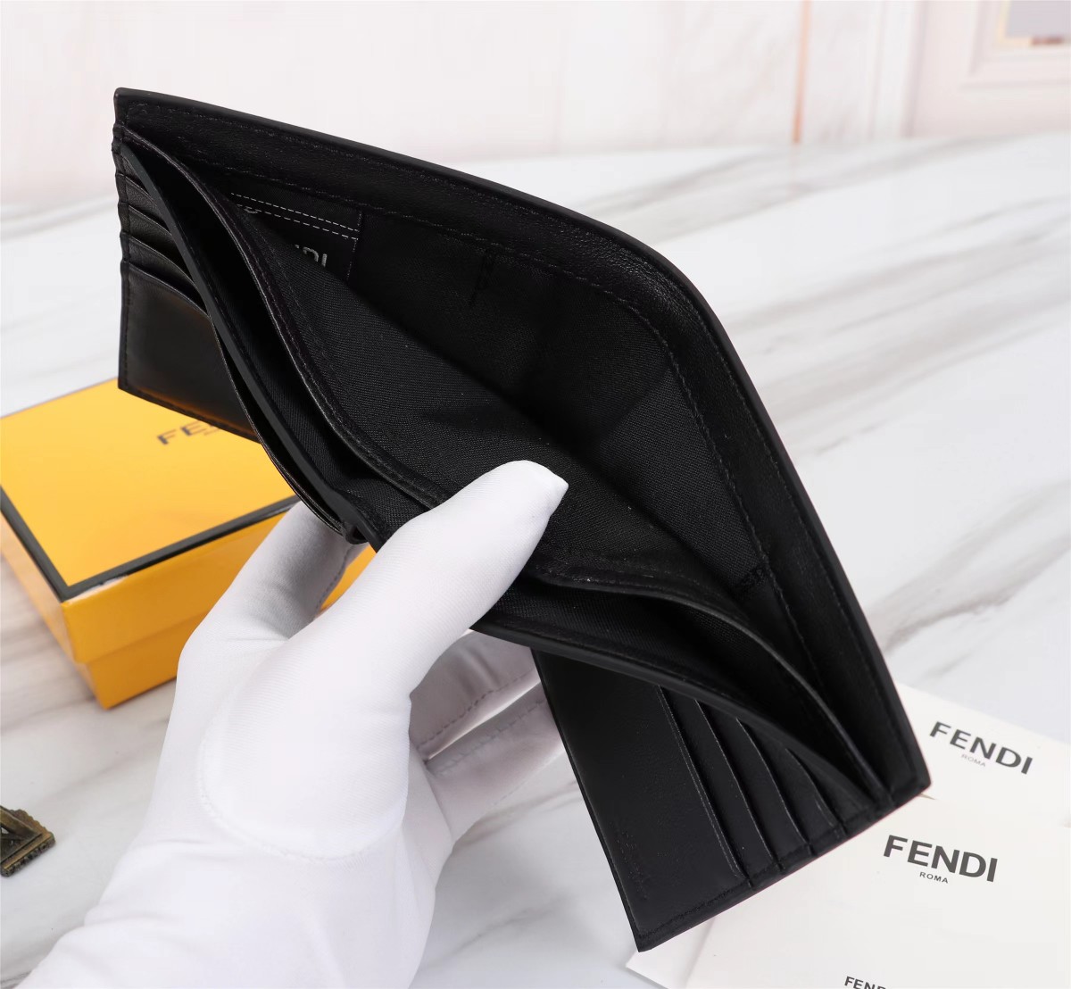 [TOP] FENDI PVC Leather Wallet
