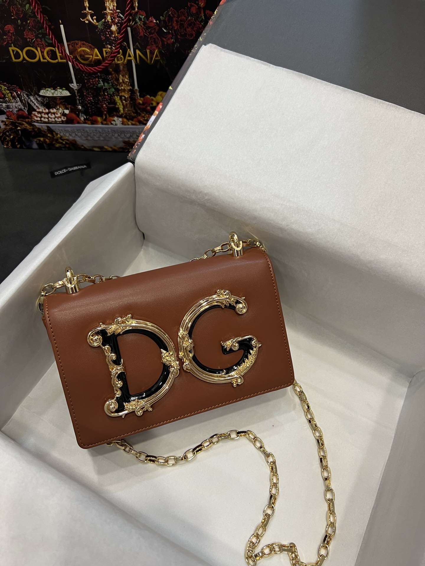[TOP] Dolce & Gabbana D&G Nappa Leather DG Girls Bag 21*4*15  - 6 Color
