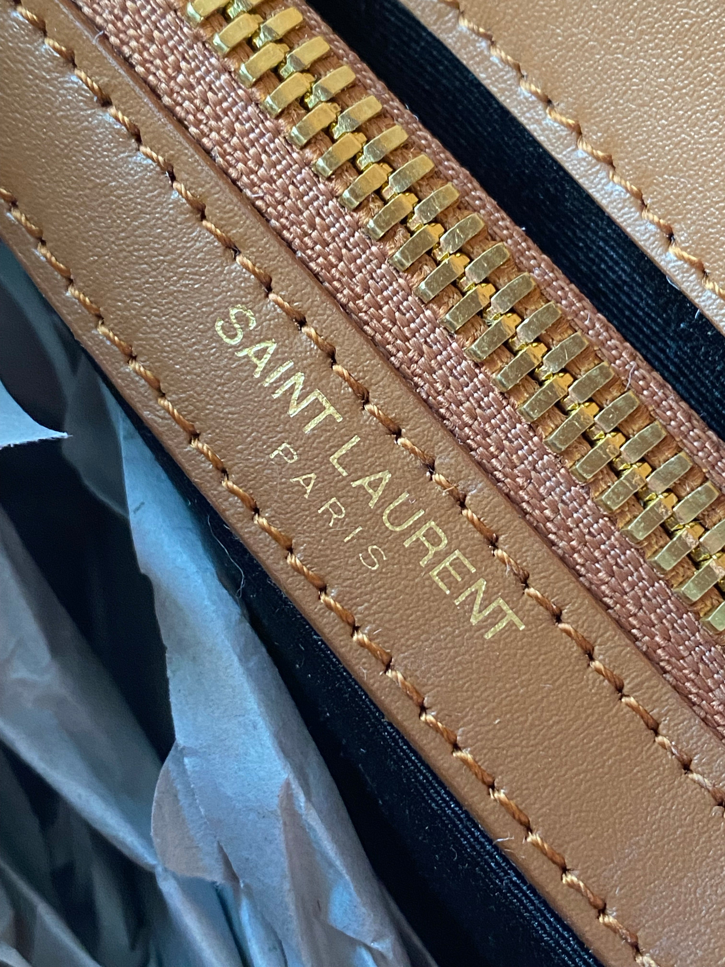 [TOP] Yves Saint Laurent YSL College Suede Small Bag - Brown