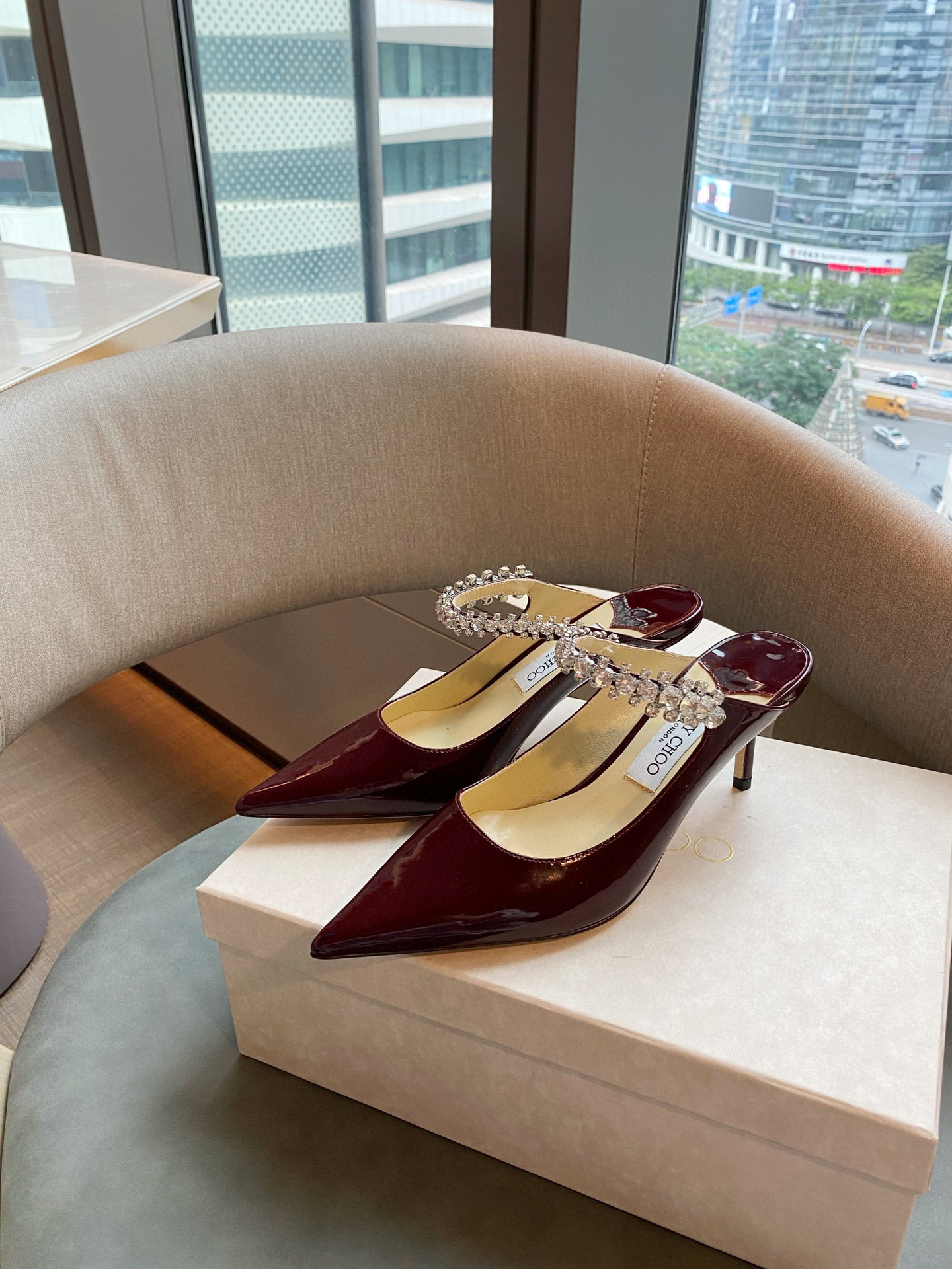 [TOP] Jimmy Choo Bing Heel 6.5cm Crystal Lambskin - 4 Colours