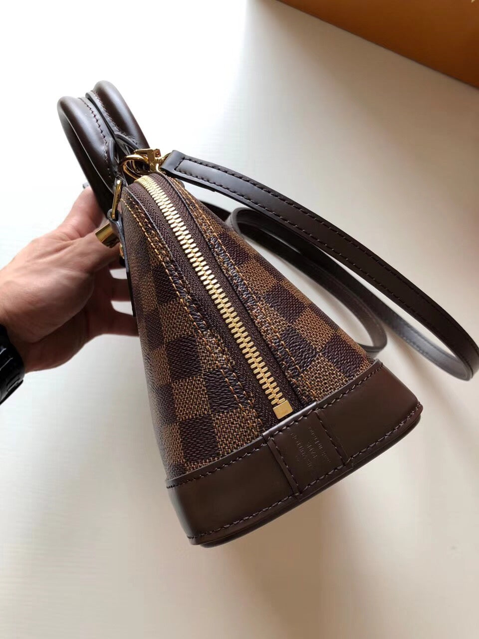 [TOP] Louis Vuitton LV £V Alma BB Damier Ebene 23.5X17.5X11.5cm-Brown