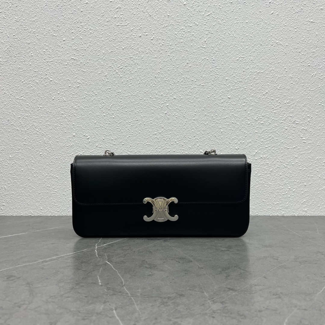 [TOP] CELINE Triomphe Bag 33-13-5 - GHW&SHW - Black