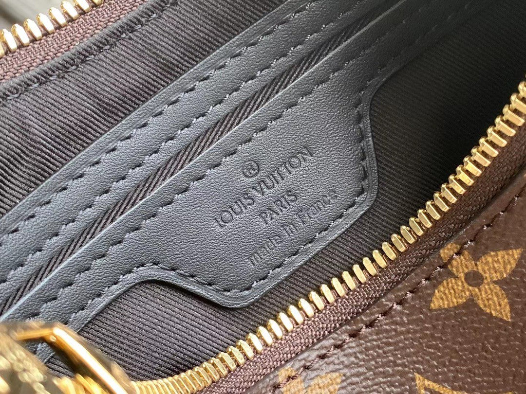 [TOP] Louis Vuitton LV Boulogne Monogram Canvas Handbag 29x16x9.5cm- Black