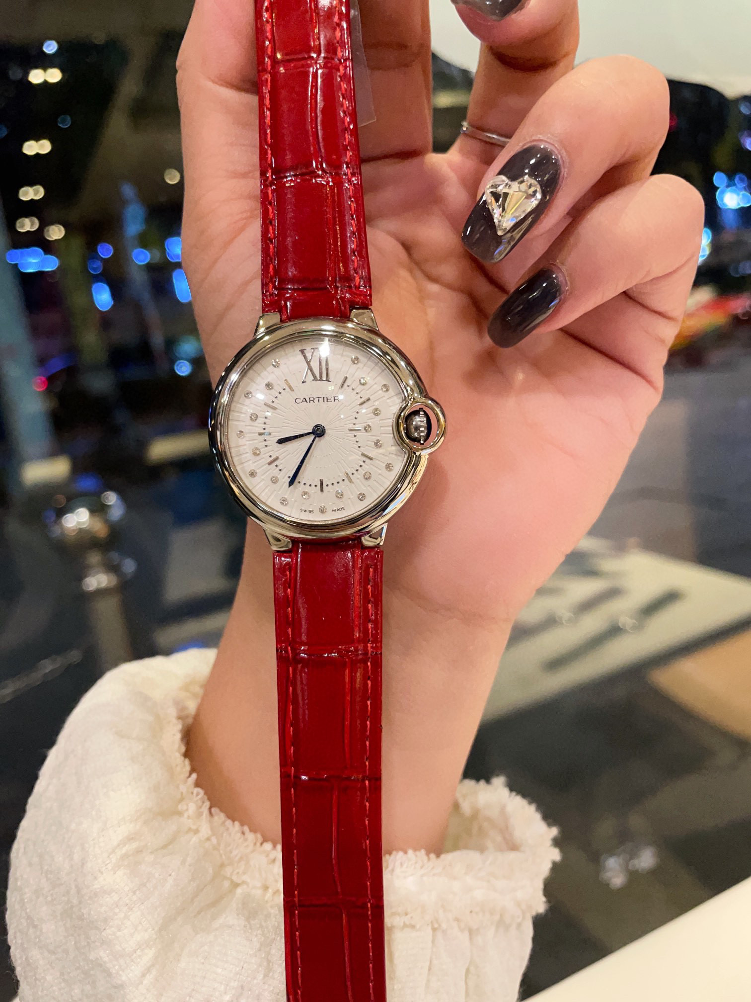 [TOP] Cartier BALLON BLEU DE CARTIER WATCH 36 mm, diamonds, leather - 7 Colours