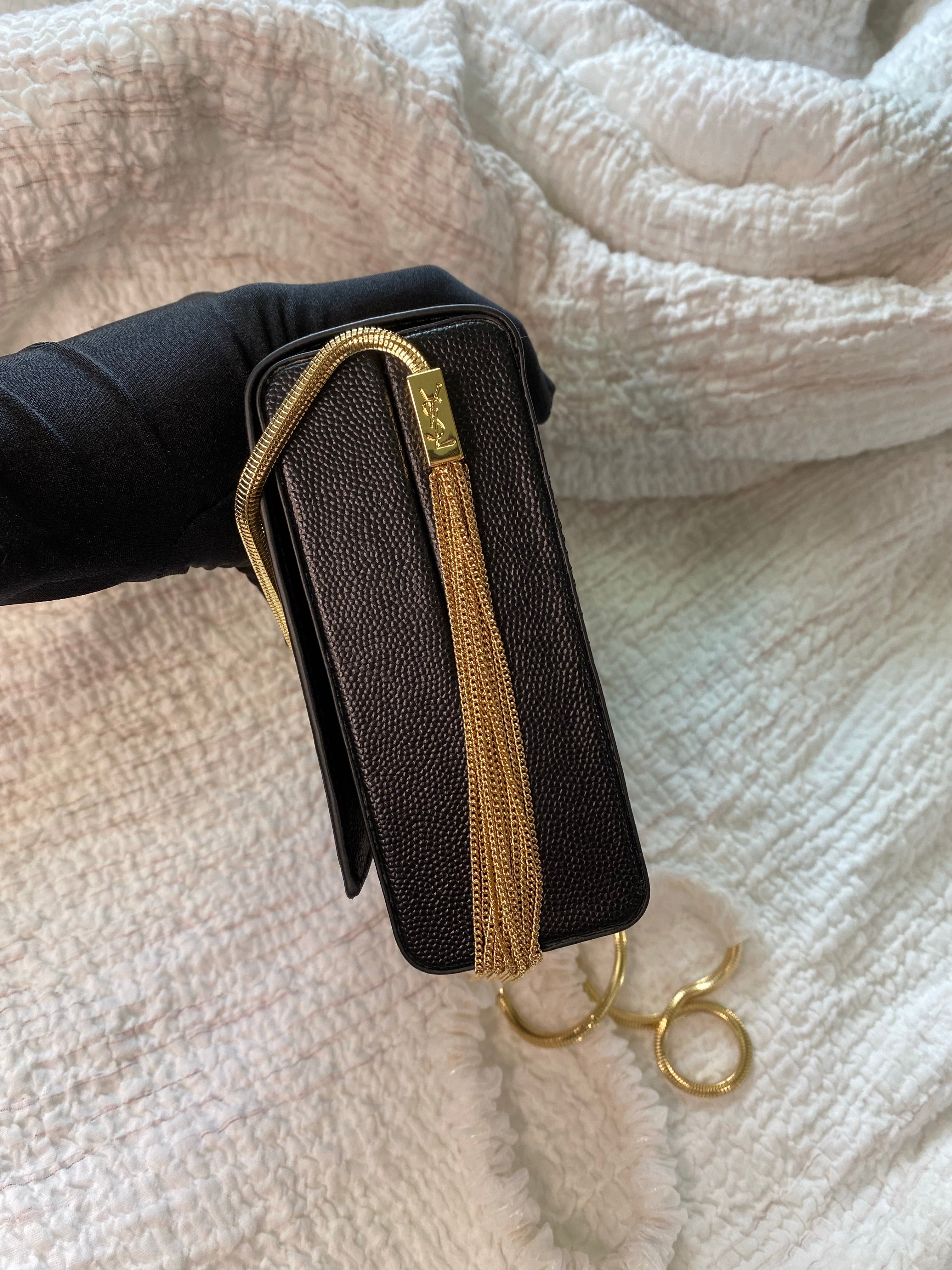 [TOP] Yves Saint Laurent YSL Monogram Kate Box Bag - Black