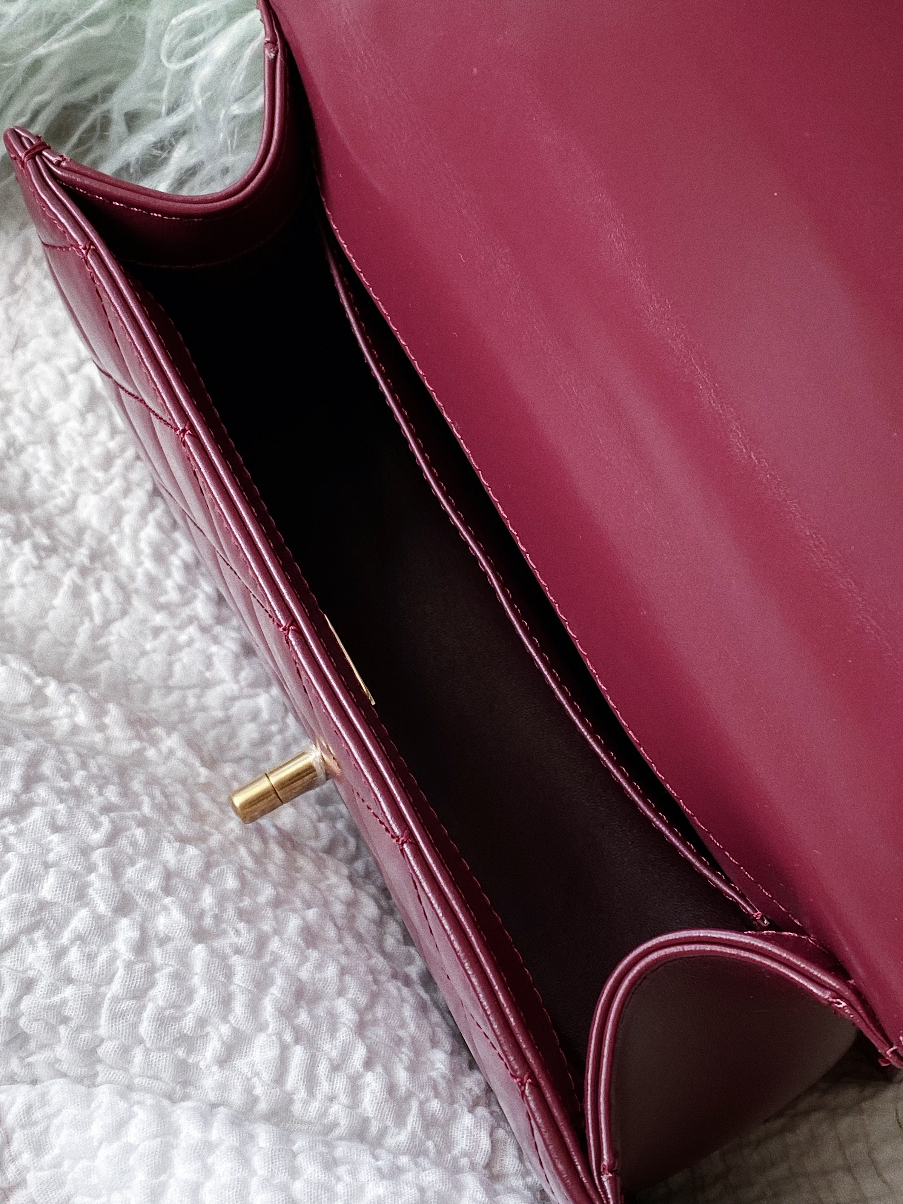 [TOP] CHANEL Perfect Fit Bag Calfskin - Burgundy