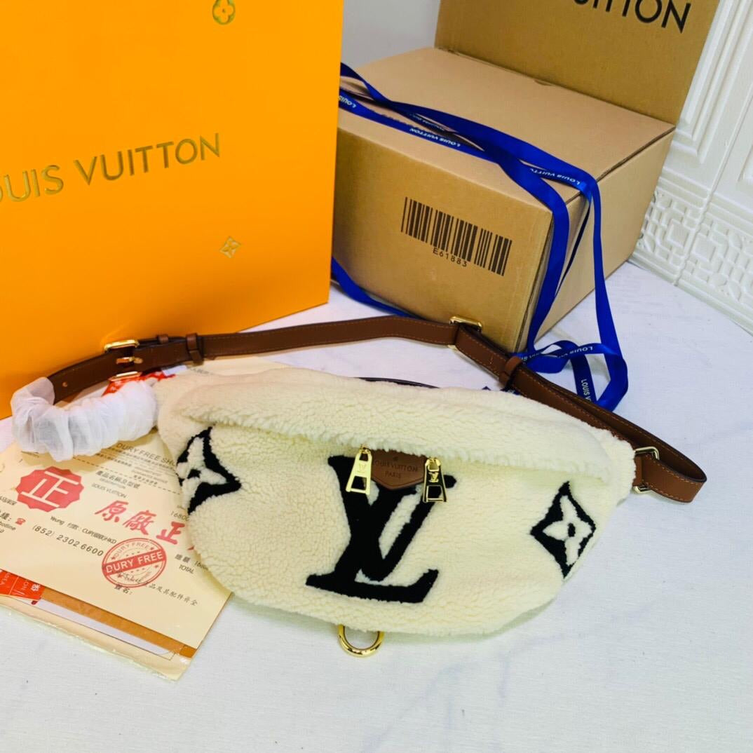 [TOP] Louis Vuitton LV  Teddy Bumbag 17.78 ×35.56 ×12.7 cm-White