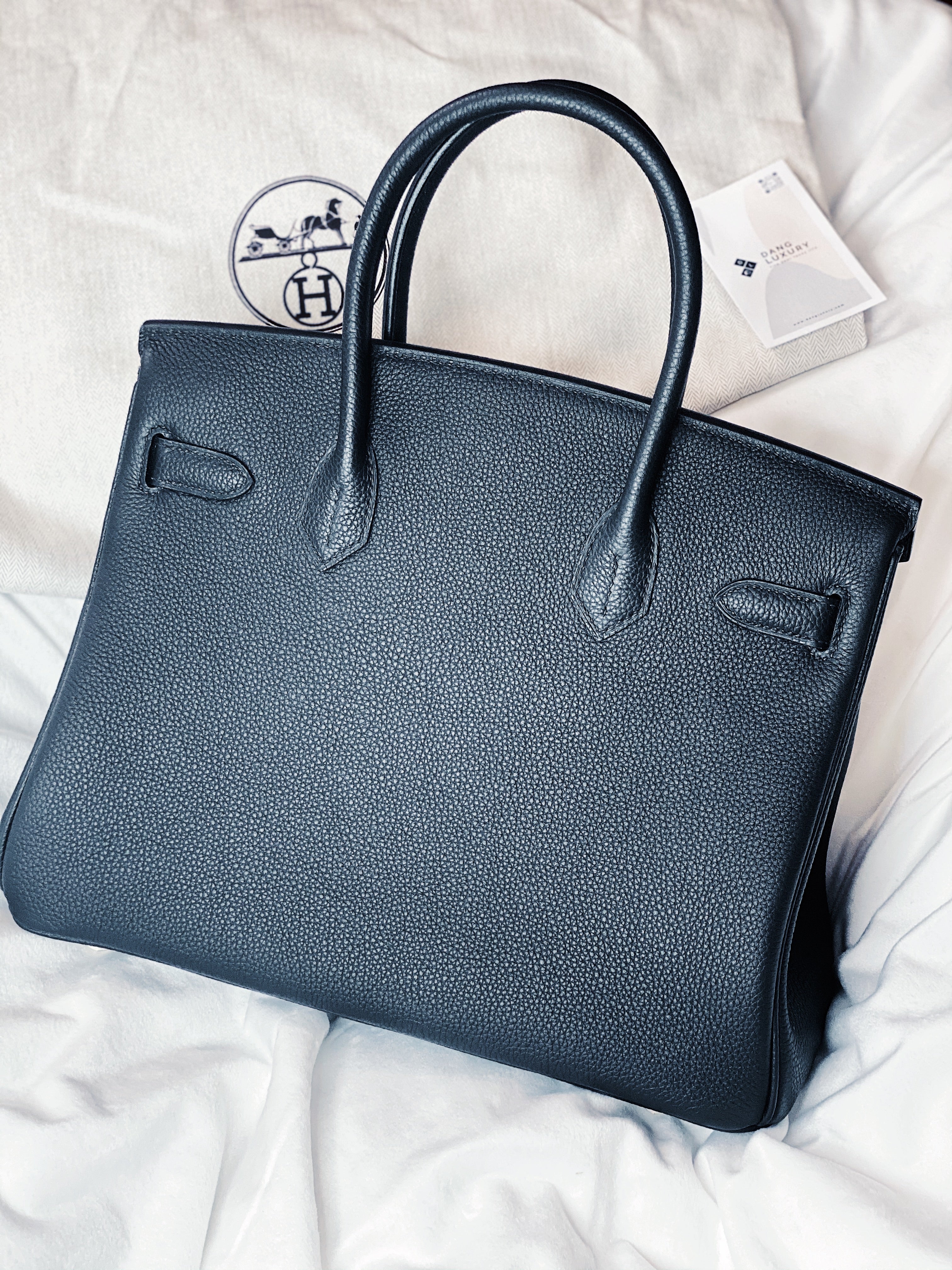 [TOP] HERMES Birkin Togo Leather 30cm - Black & SHW