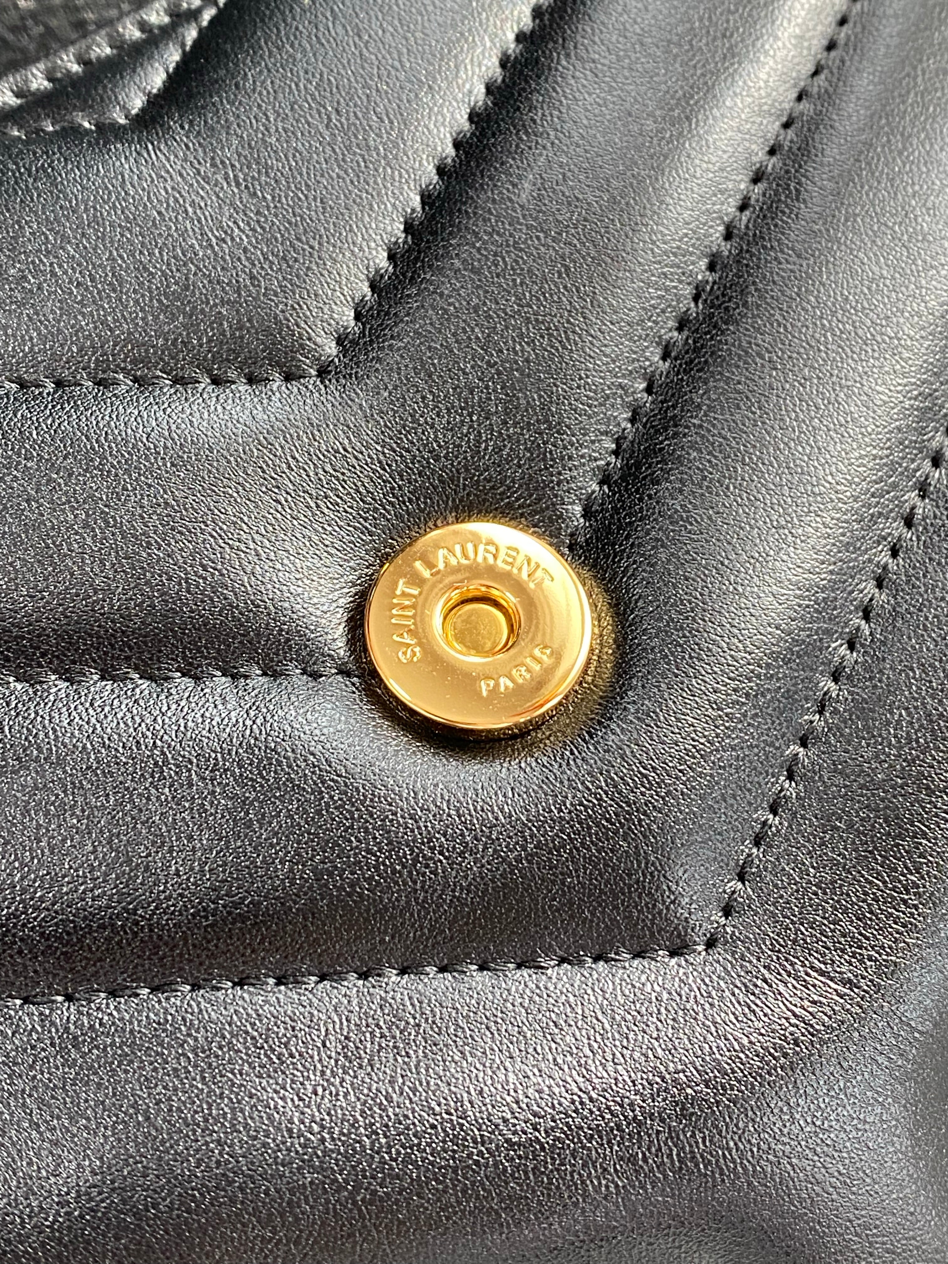 [TOP] Yves Saint Laurent YSL LouLou Medium Bag 25cm - Black With GHW