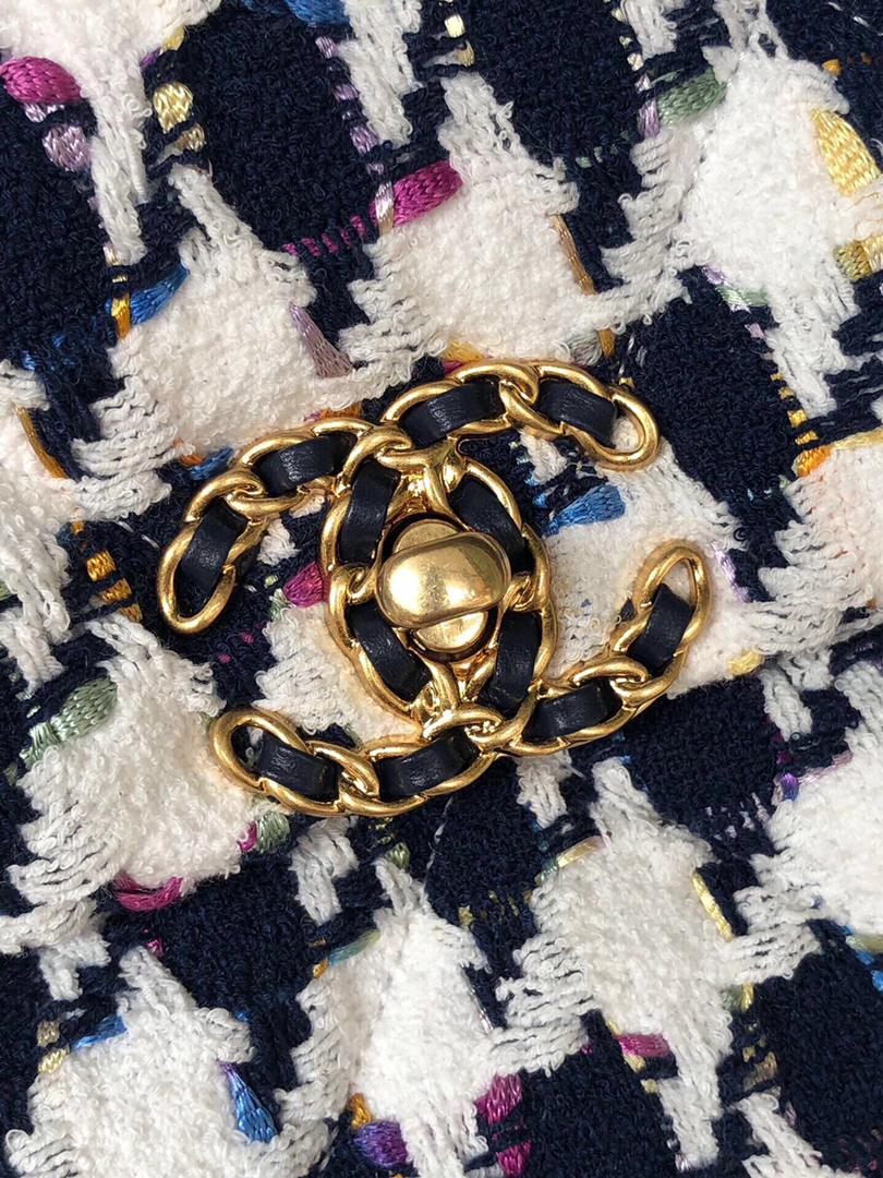 [TOP] CHANEL 19 Bag Tweed Medium 30cm - Tie and Dye