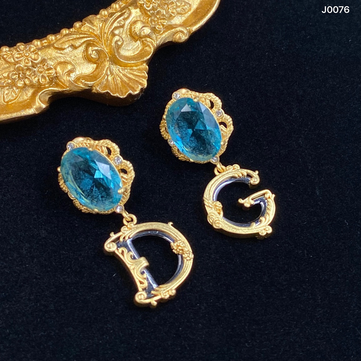 [TOP] Dolce & Gabbana D&G Sapphire dangle Earrings