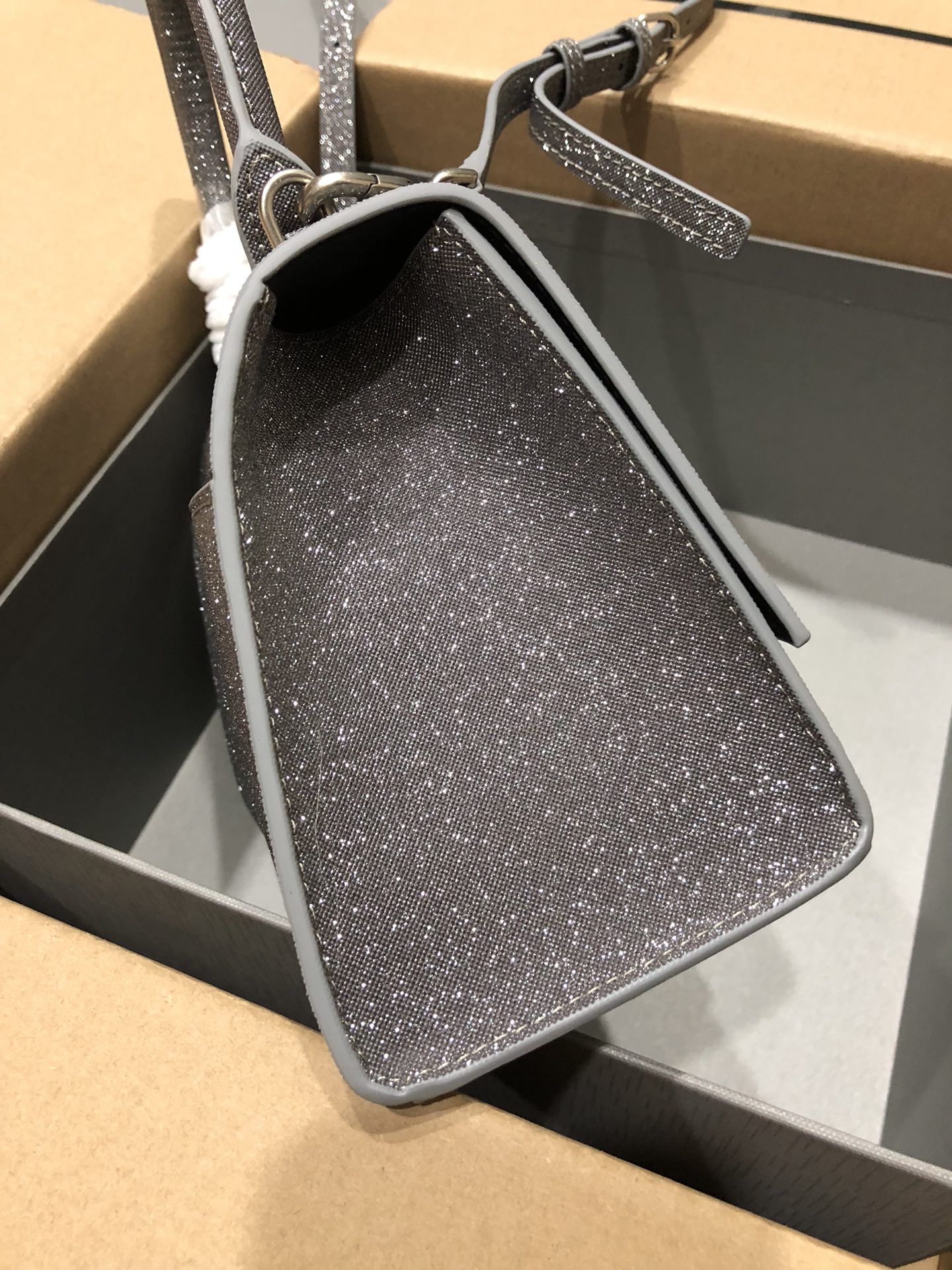 [TOP] BALENCIAGA Starry Sky Hourglass Bag 19/23cm - Gray