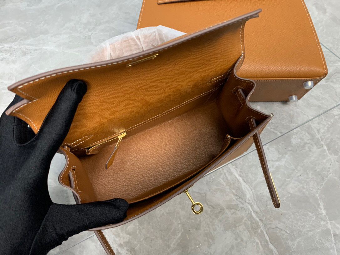 [TOP] HERMES Kelly Epsom Leather 25cm - Brown