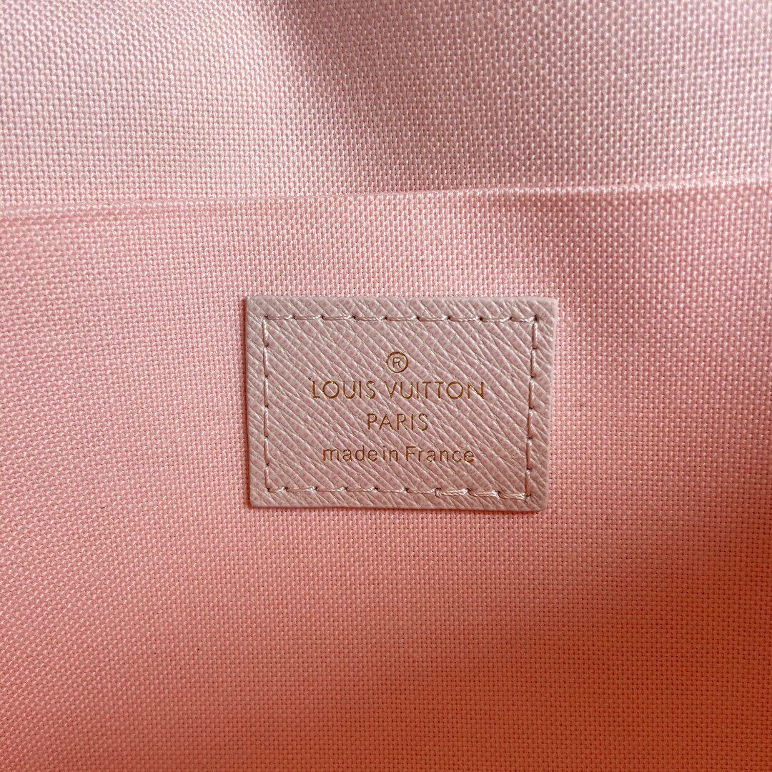 [TOP] Louis Vuitton LV £V Felicie Pochette Damier Azur 21X12X3cm - Pink
