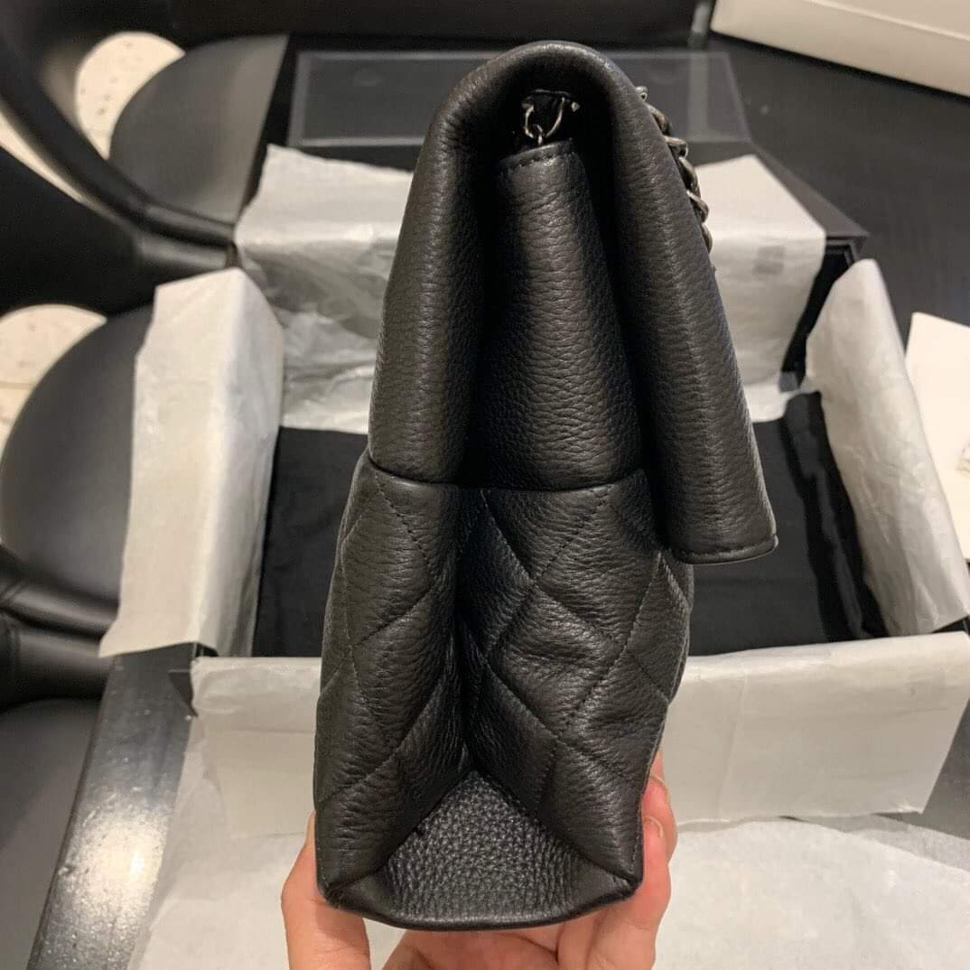 [TOP] CHANEL Slim Flap Tote 32X7.5X19CM - Black