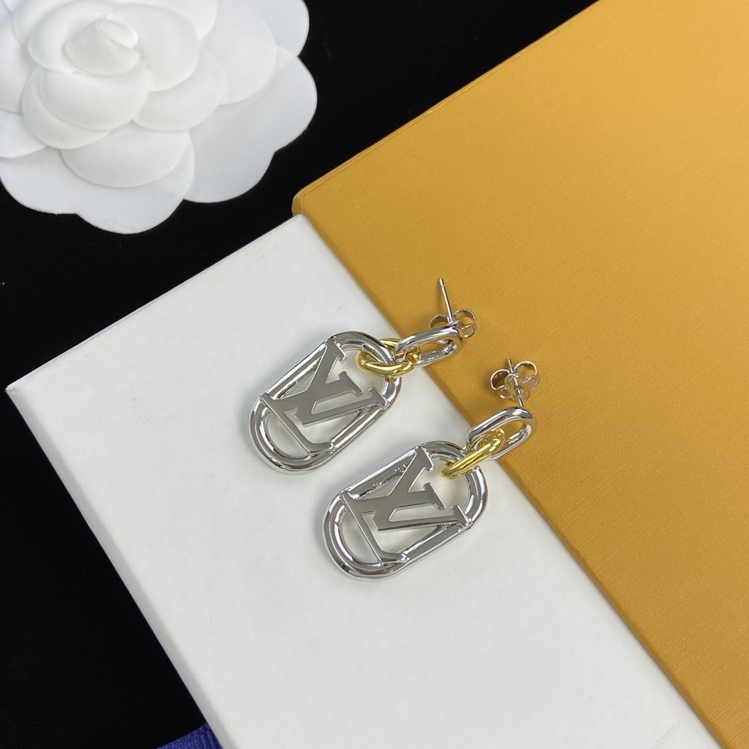 [TOP] Louis Vuitton LV LV Earrings Silver