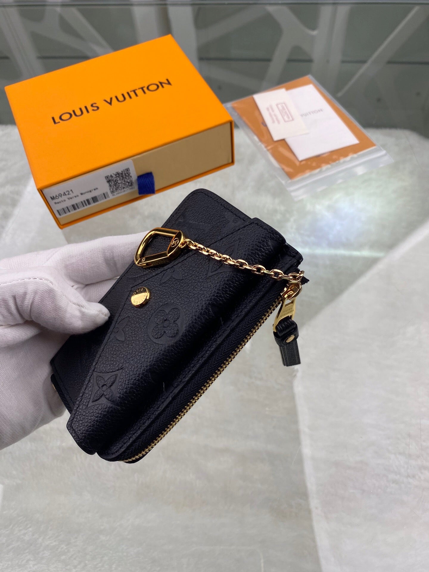 [TOP] Louis Vuitton LV LV Compact Empreinte Wallet - Black