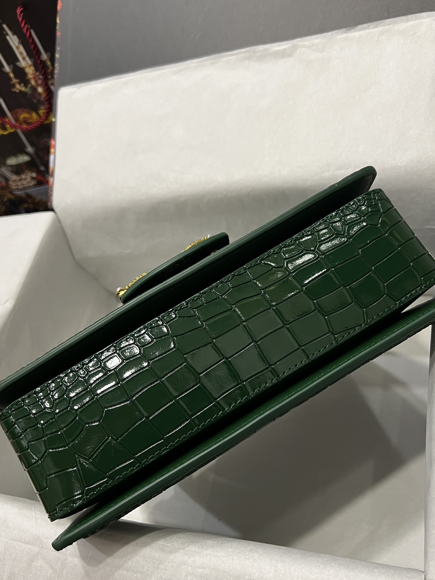 [TOP] Dolce & Gabbana D&G  Crocodile 27*18*8cm -Print Calfskin DG Girls Handbag