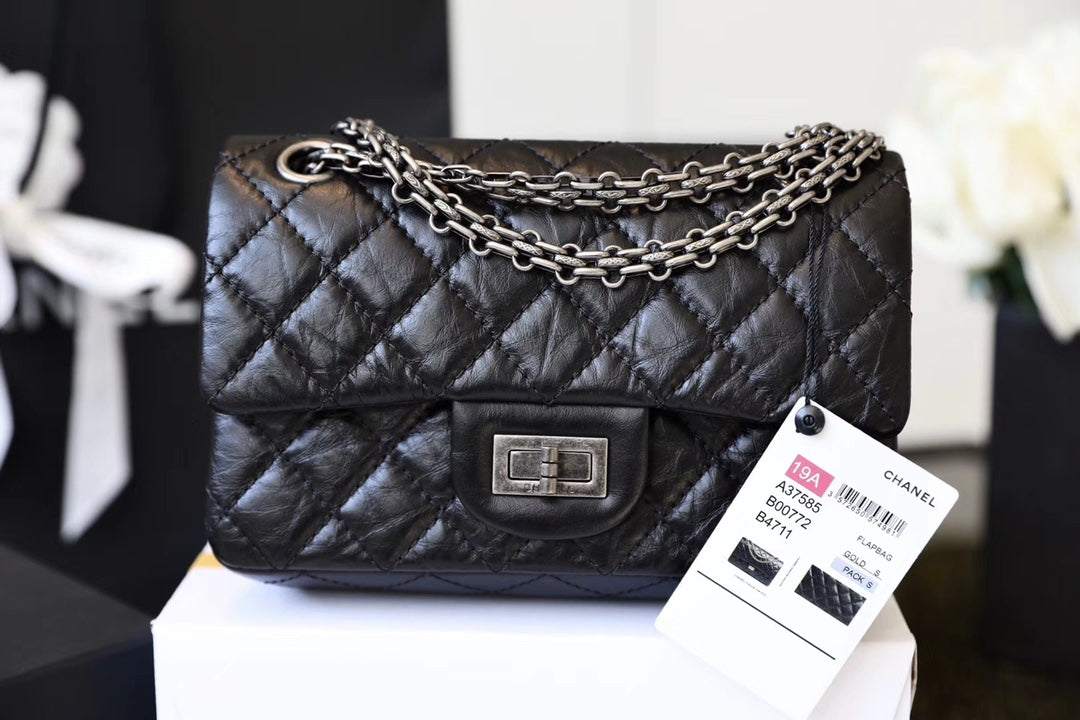 [TOP] CHANEL 2.55 Reissue Bag Small 20cm- Black & SHW