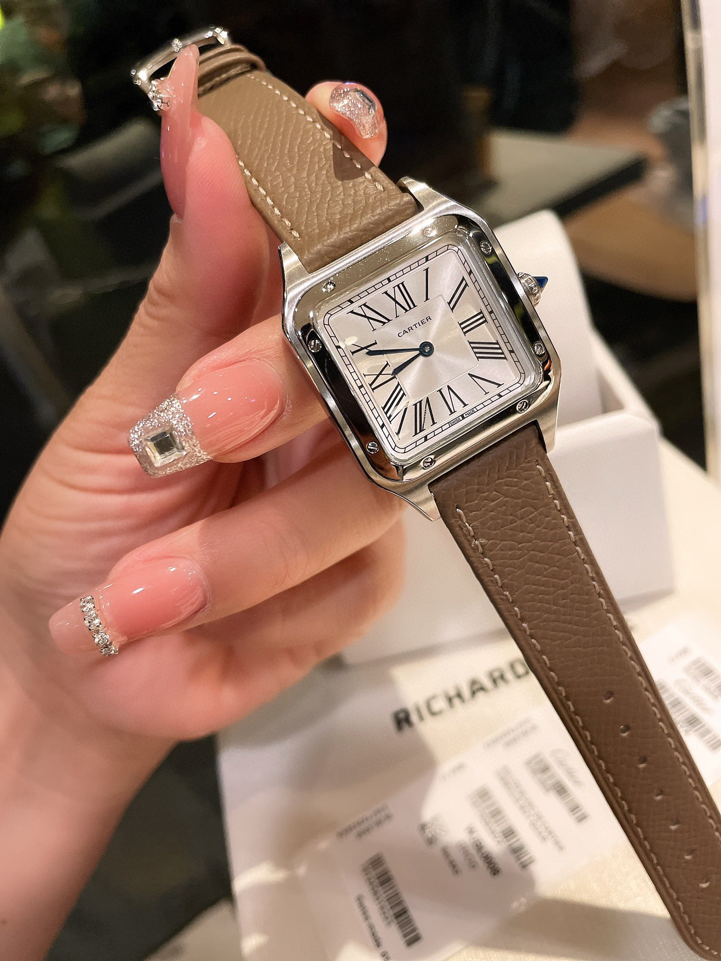 [TOP] Cartier Santos - Dumont Lady Watch Leather