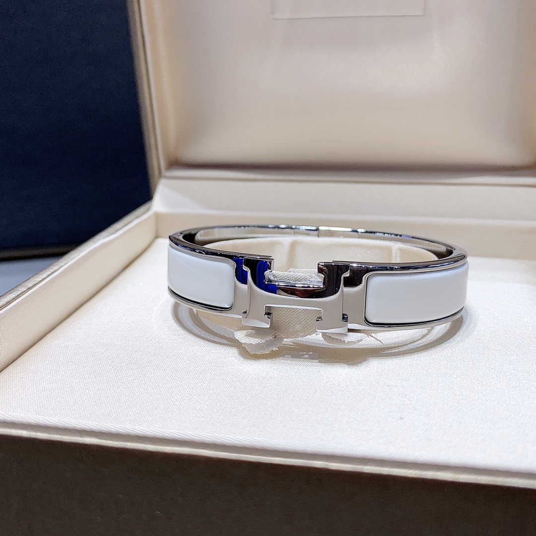 [TOP] HERMES H Bracelet - White