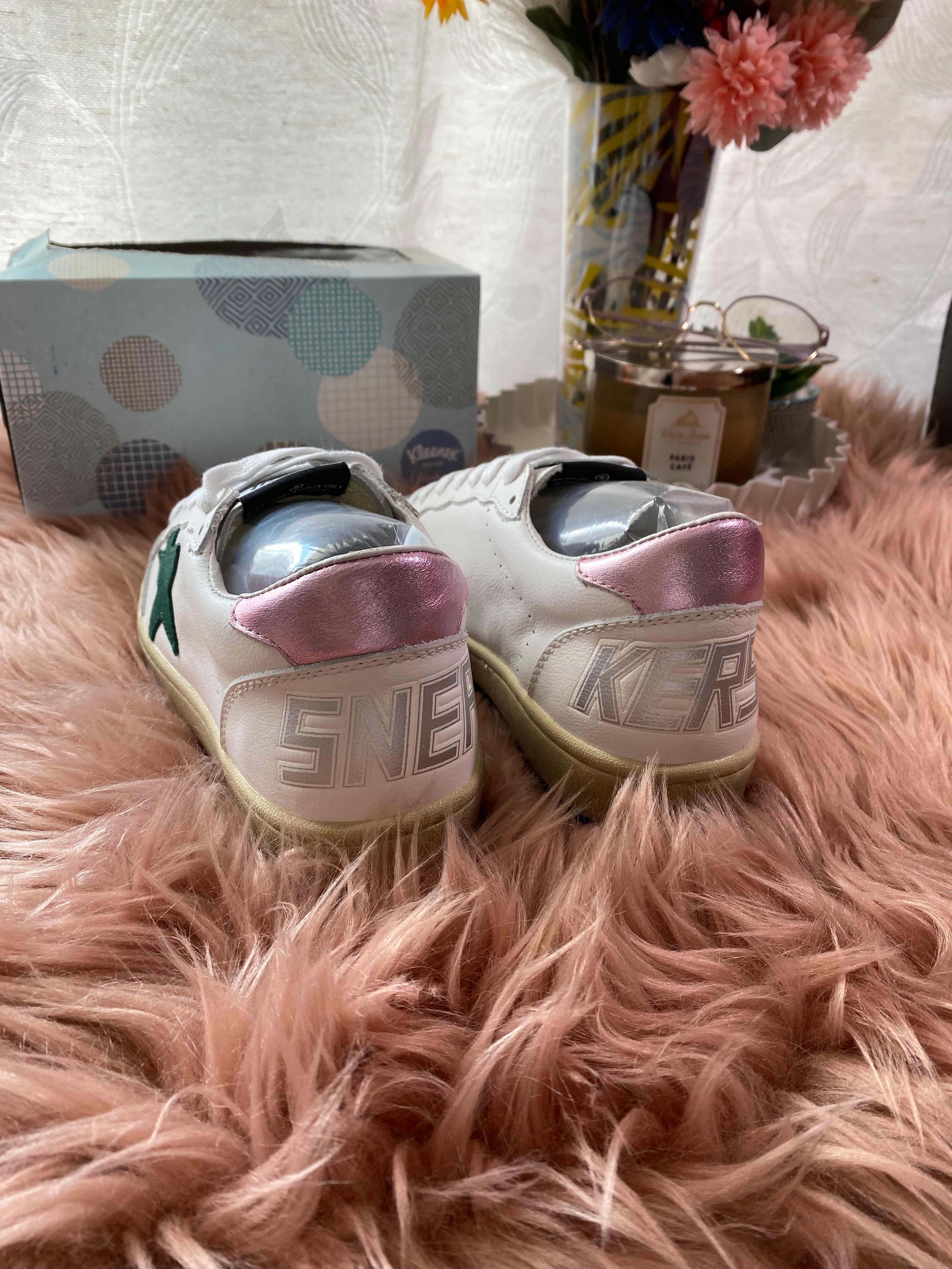 [TOP] GGDB Ballstar Sneakers - Dark Green Star and Pink