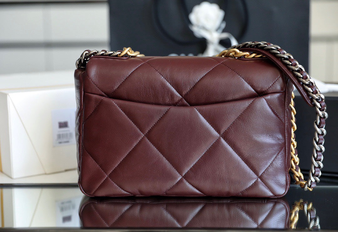 [TOP] CHANEL 19 Bag Medium 30cm - Burgundy