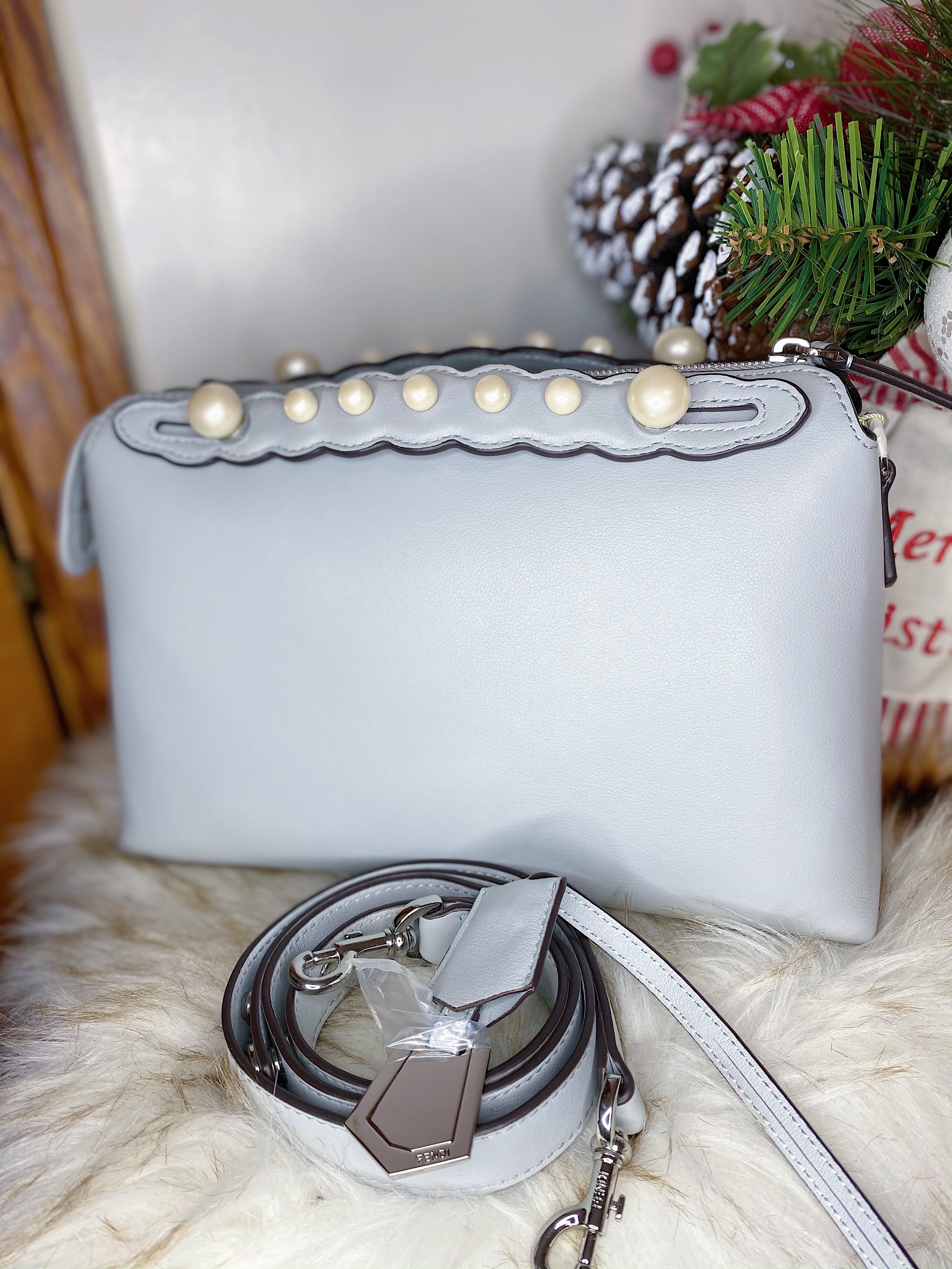 [TOP] FENDI By The Way Studded Leather Shoulder Bag