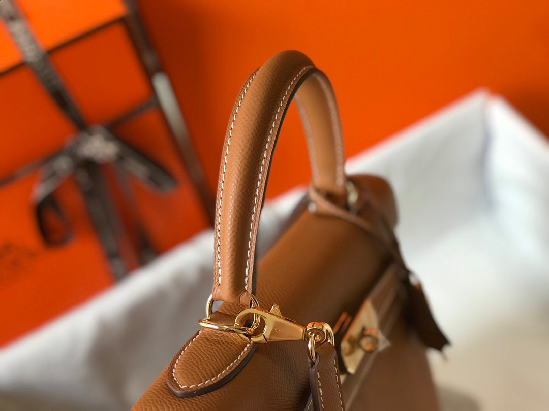 [TOP] HERMES  Kelly Epsom Leather 25cm - Brown & GHW