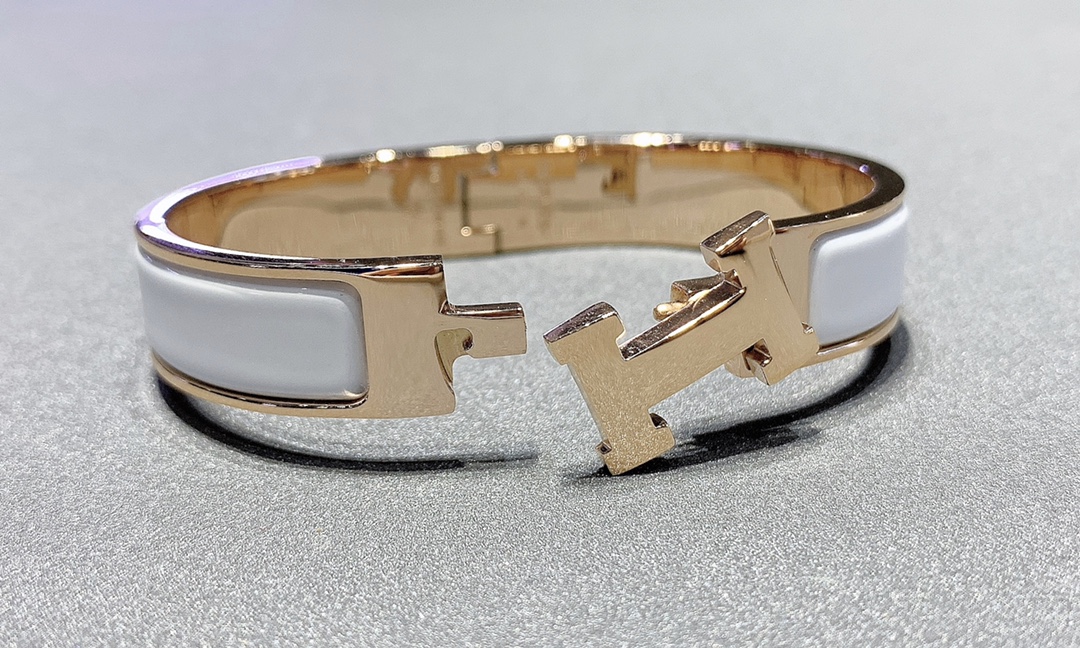 [TOP] HERMES H Bracelet - White