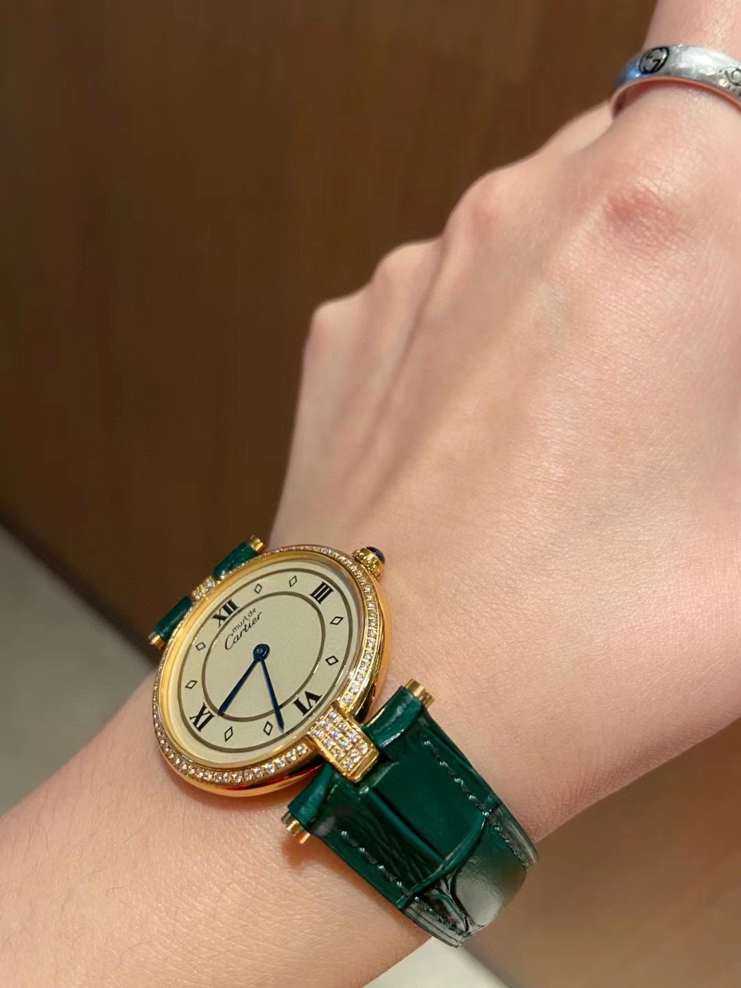 [TOP] Cartier Retro Leather Watch 30mm - Green