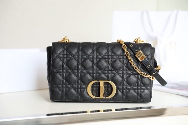 [TOP] Christian Dior CD Caro Large Bag 28x17x9cm - Black