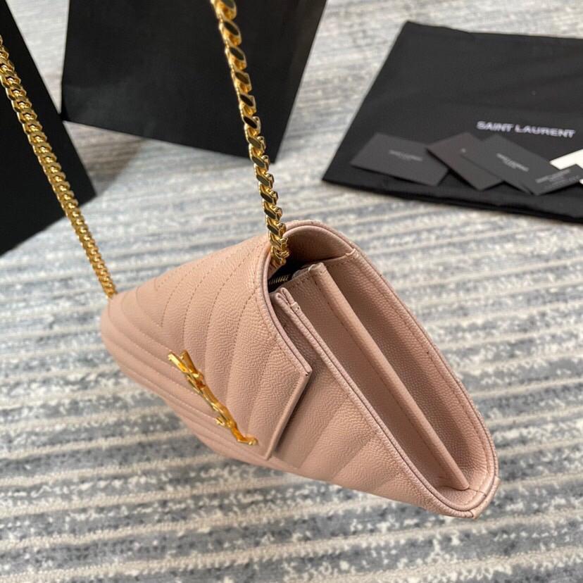 [TOP] Yves Saint Laurent YSL WOC Grainy Leather - Pink w GHW