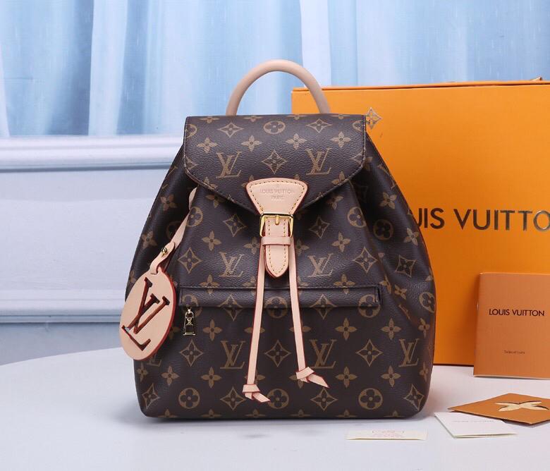 [TOP] Louis Vuitton LV  Backpack Montsouris Monogram PM 27.5x33x14cm-Brown