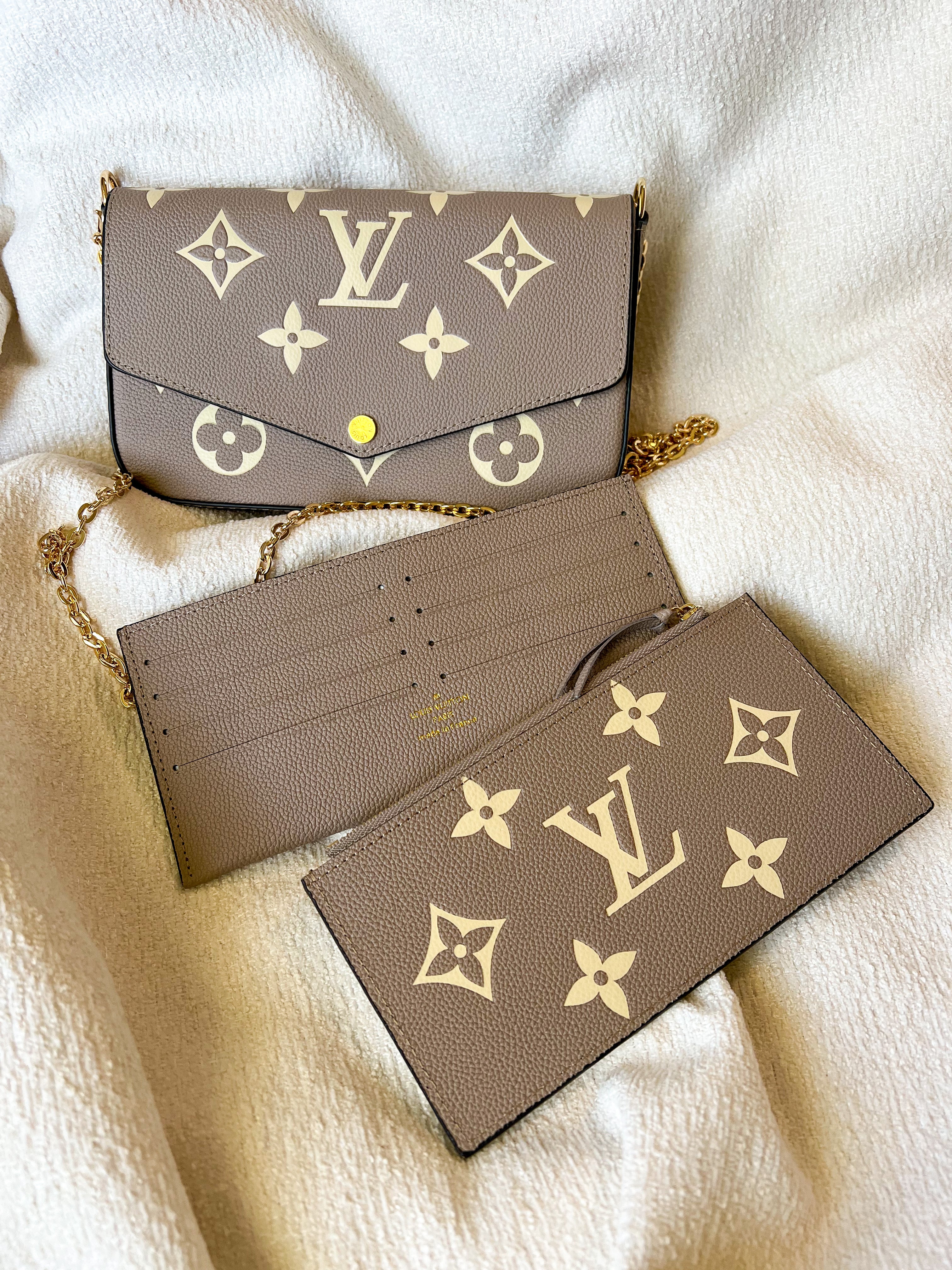 [TOP] Louis Vuitton LV Felicie Empreinte  21X12X3cm-Turtle Dove and White